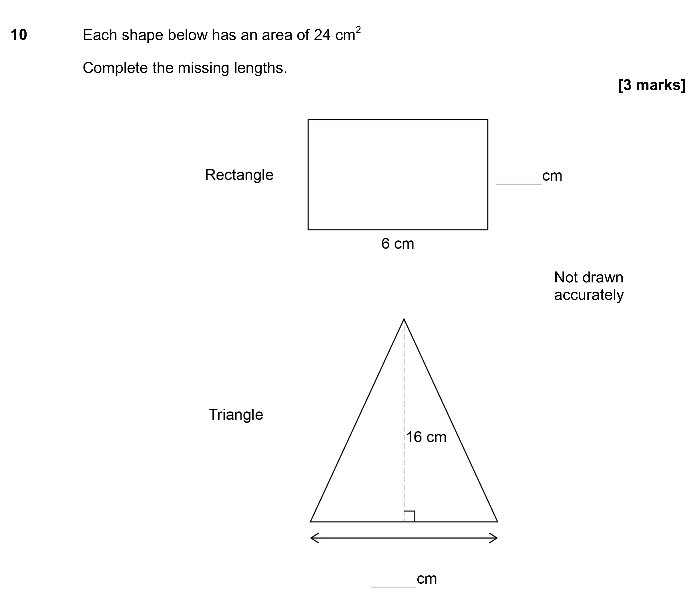 Question 10 — Perimeter and Area — AQA GCSE June 2017