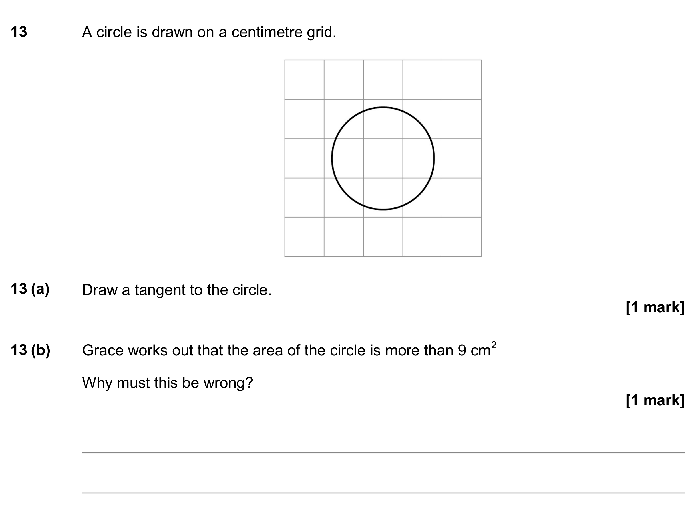 Question 13 — Circles, Perimeter and Area — AQA GCSE June 2017