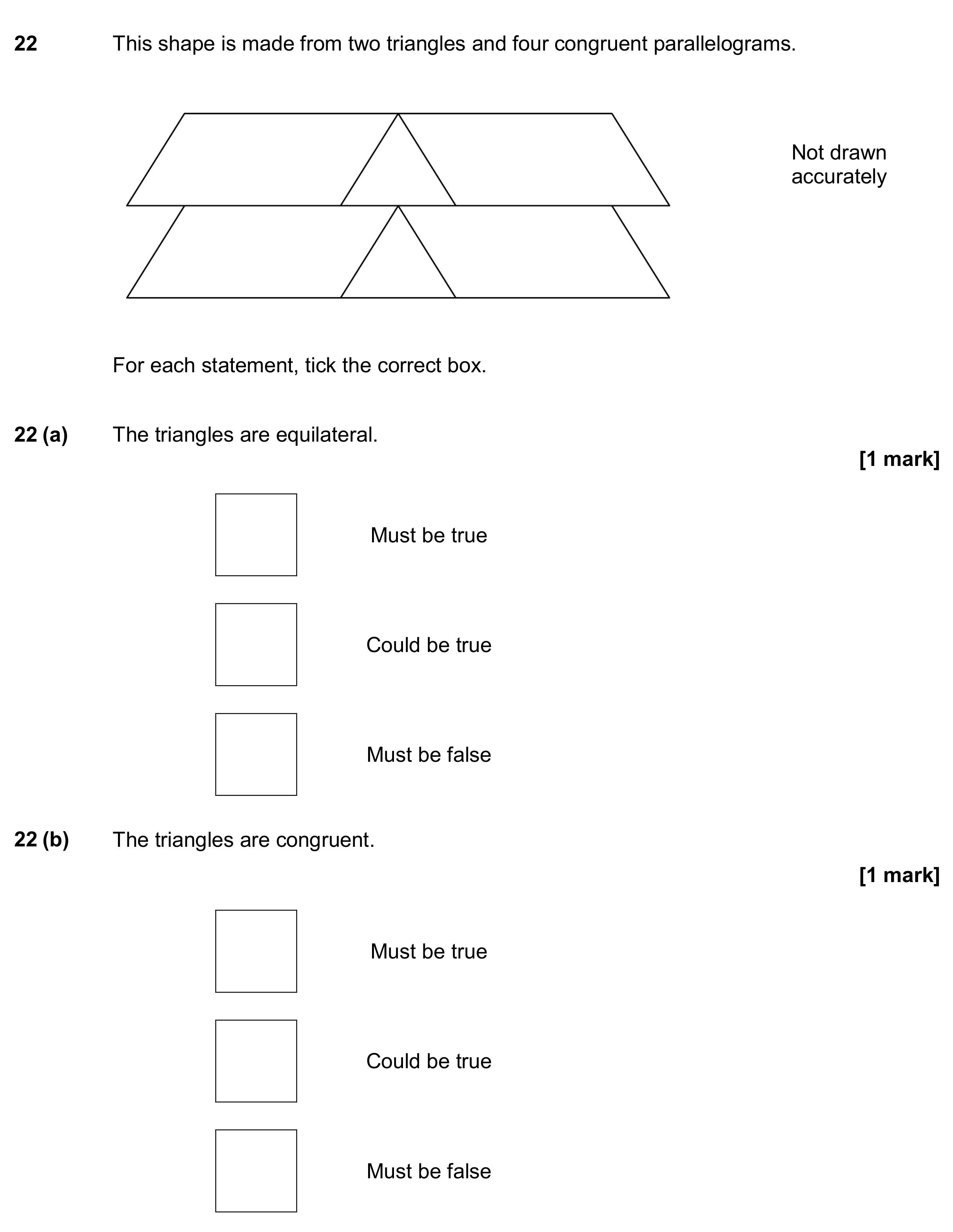 Question 22 — Polygons, Congruence and Similarity — AQA GCSE June 2017
