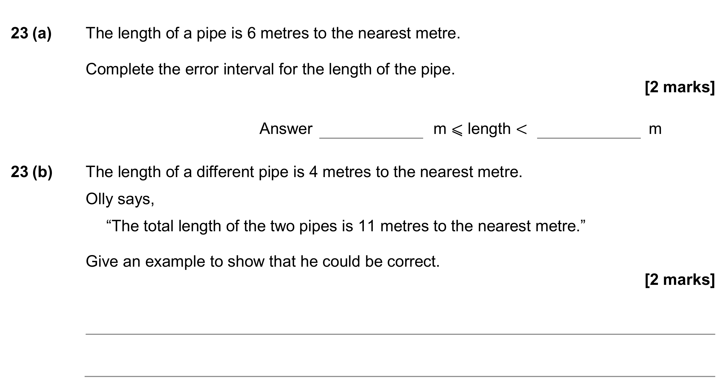 Question 23 — Rounding — AQA GCSE June 2017