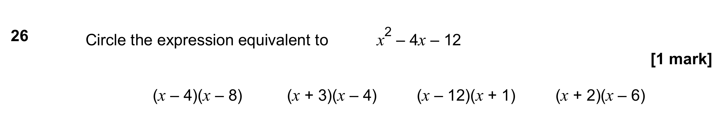 Question 26 — Quadratic Equations — AQA GCSE June 2017