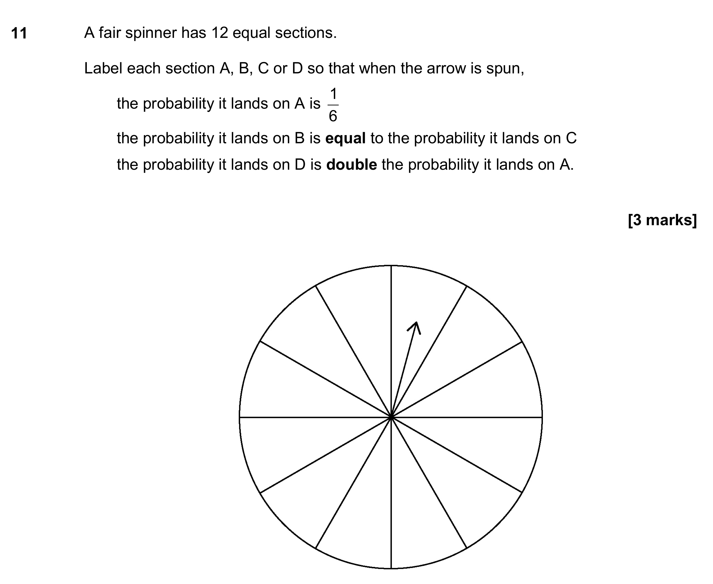 Question 11 — Probability — AQA GCSE November 2017