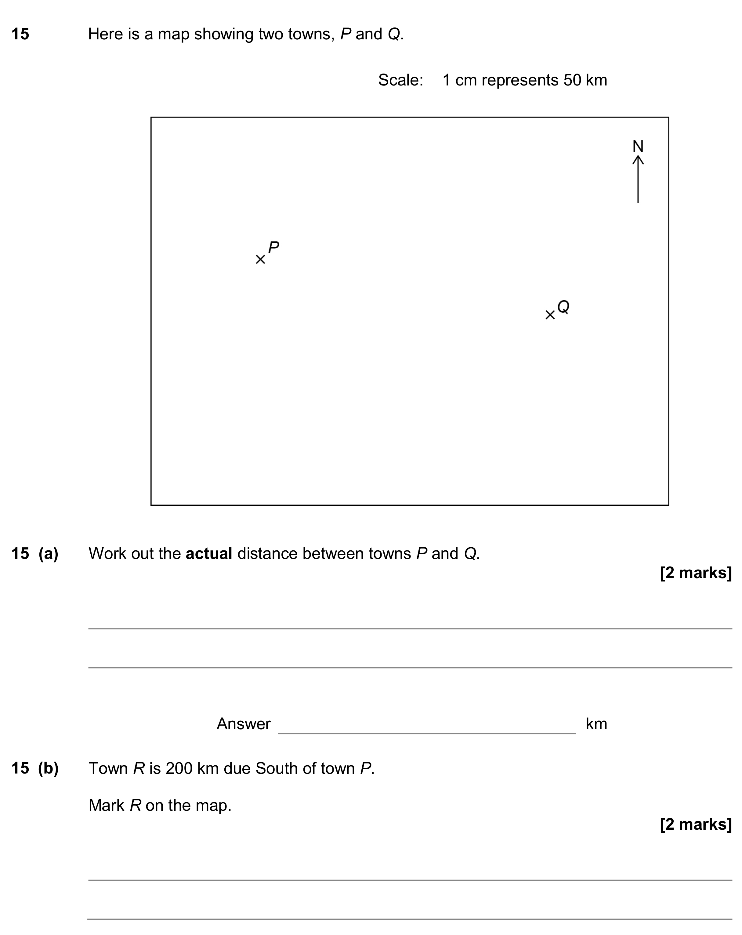 Question 15 — Maps — AQA GCSE November 2017