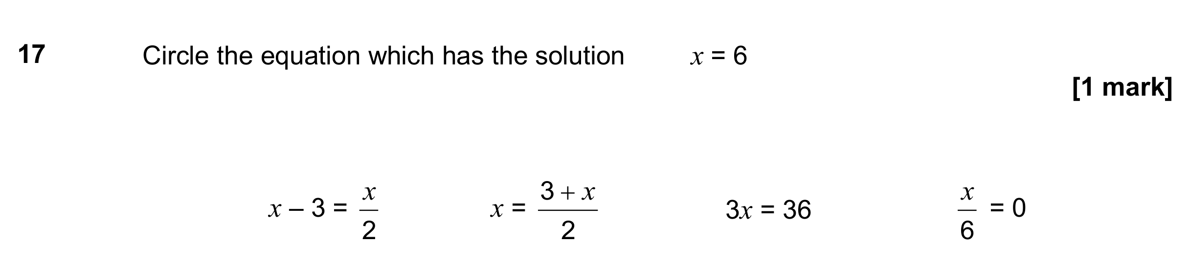 Question 17 — Linear Equations — AQA GCSE November 2017