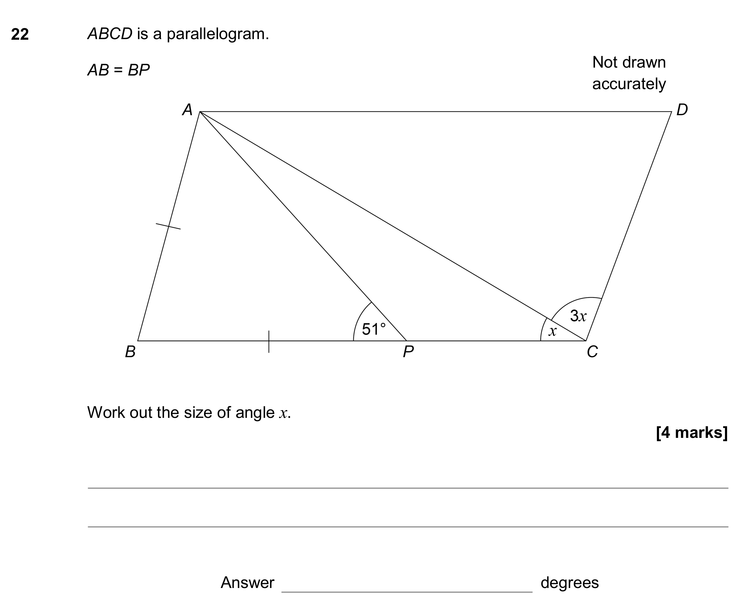Question 22 — Angles — AQA GCSE November 2017
