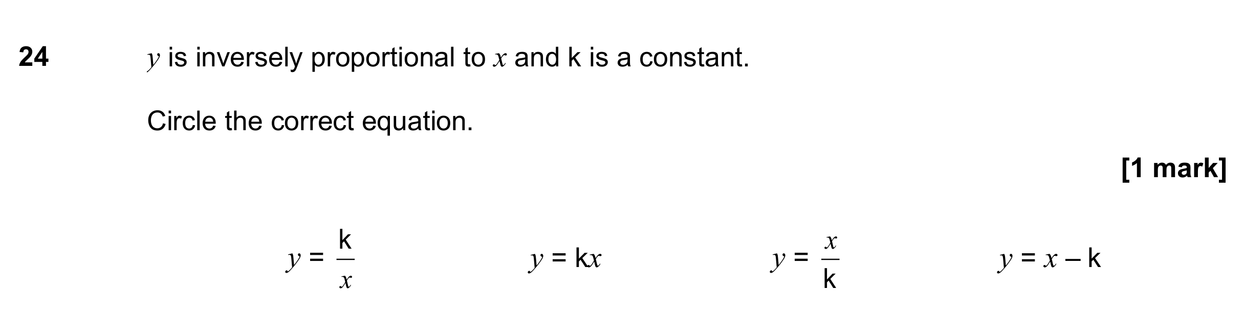 Question 24 — Proportion — AQA GCSE November 2017