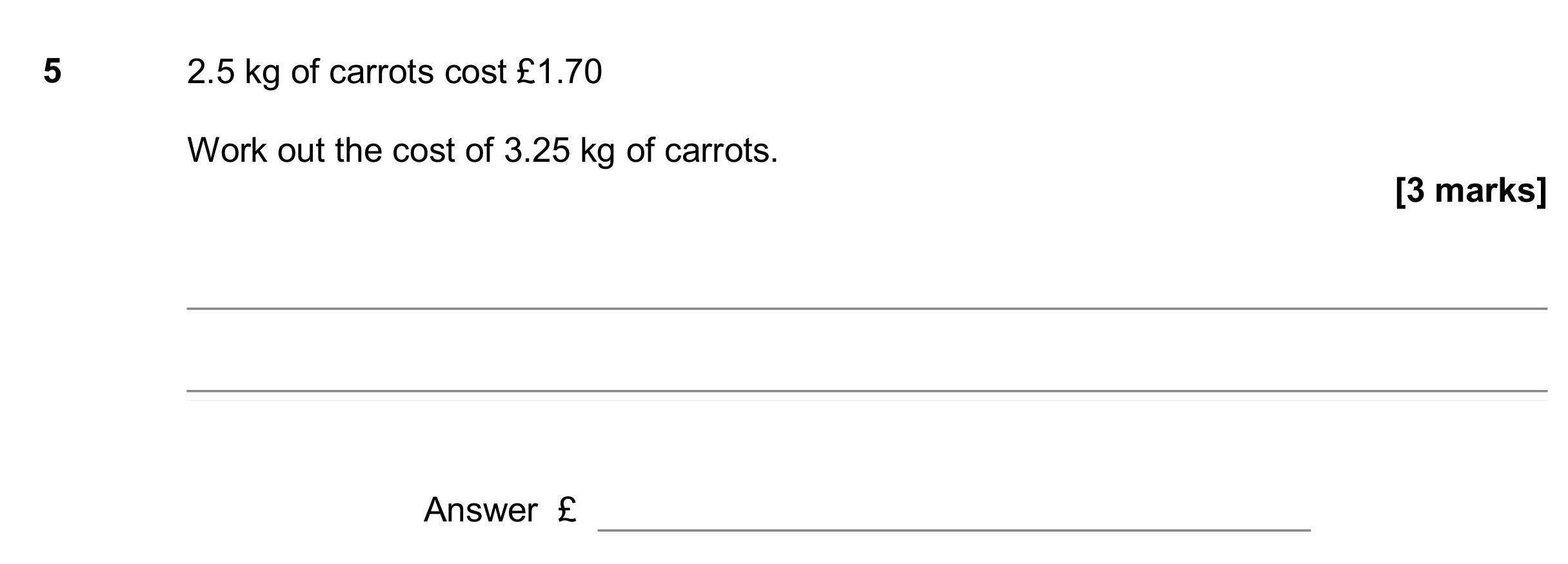Question 5 — Money Problems — AQA GCSE November 2017