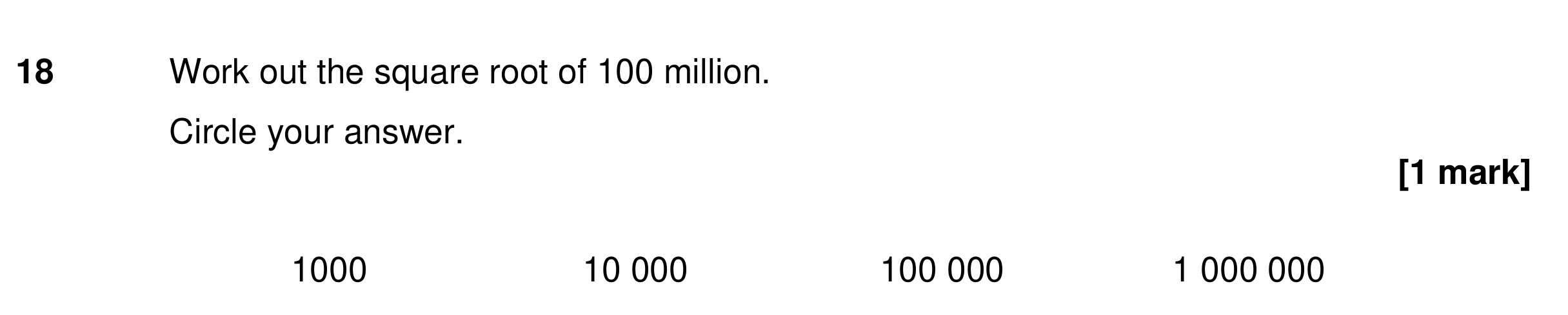 Question 18 — Powers and Roots — AQA GCSE Specimen