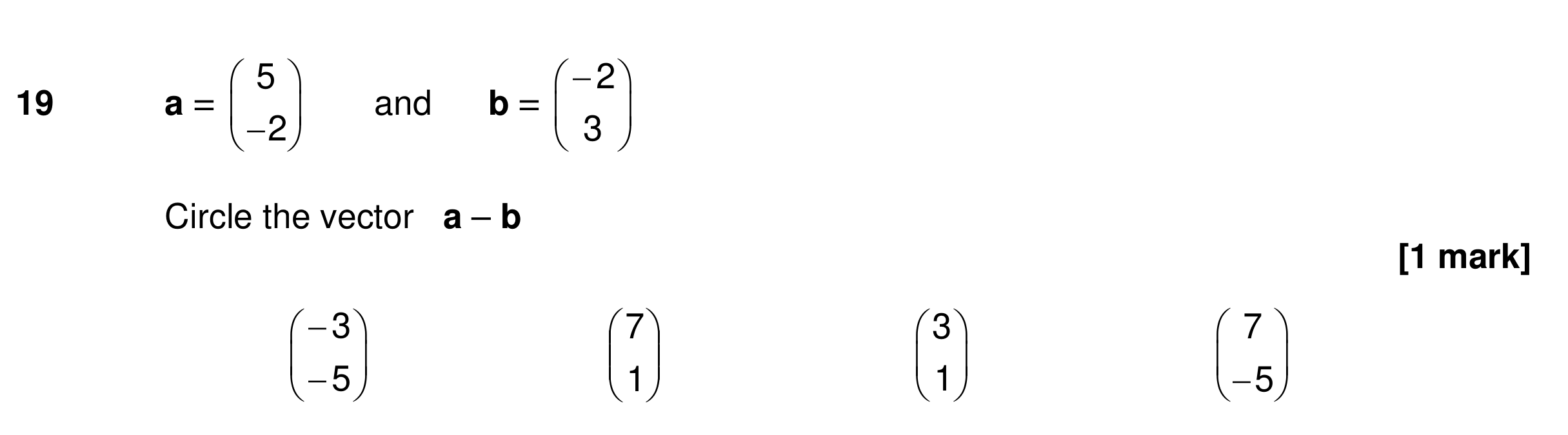 Question 19 — Vectors — AQA GCSE Specimen