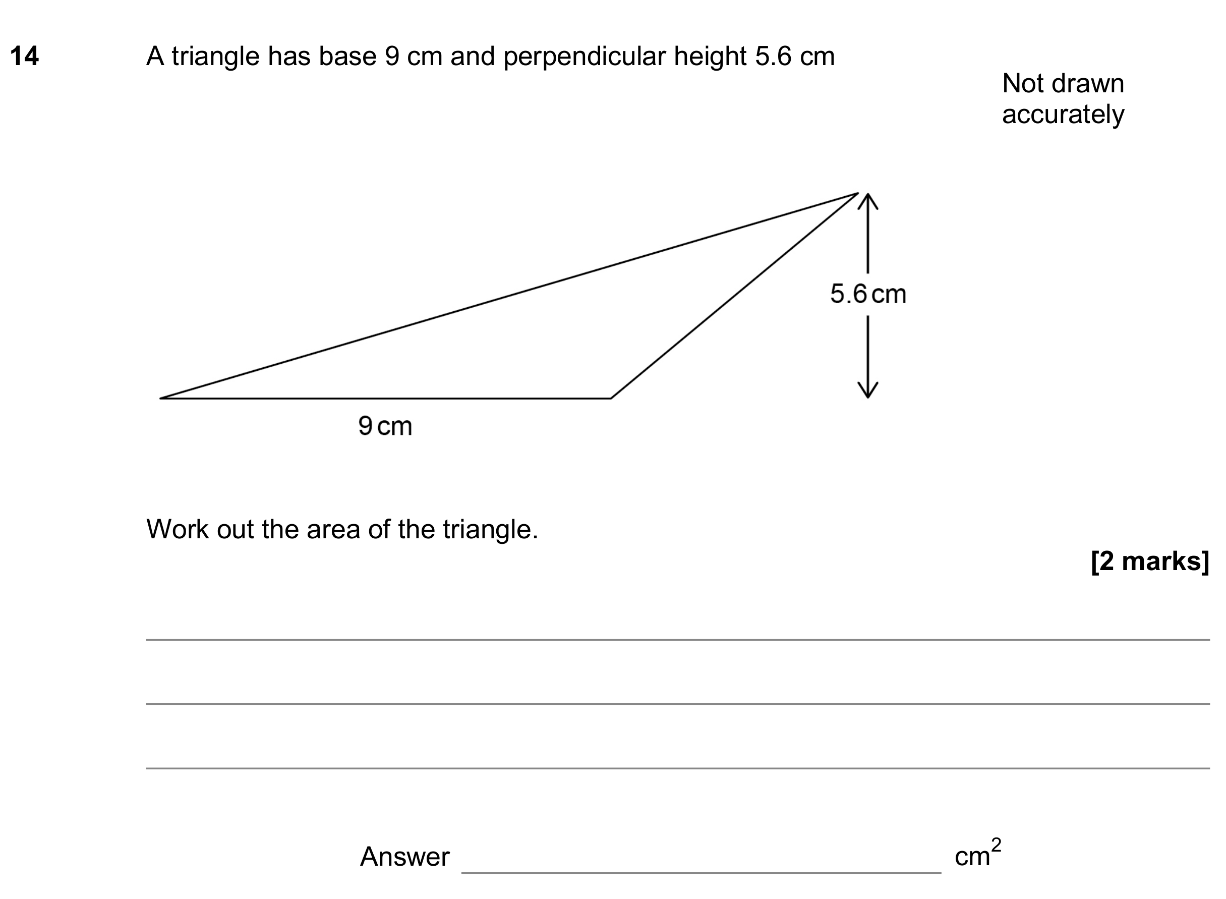 Question 14 — Perimeter and Area — AQA GCSE June 2018