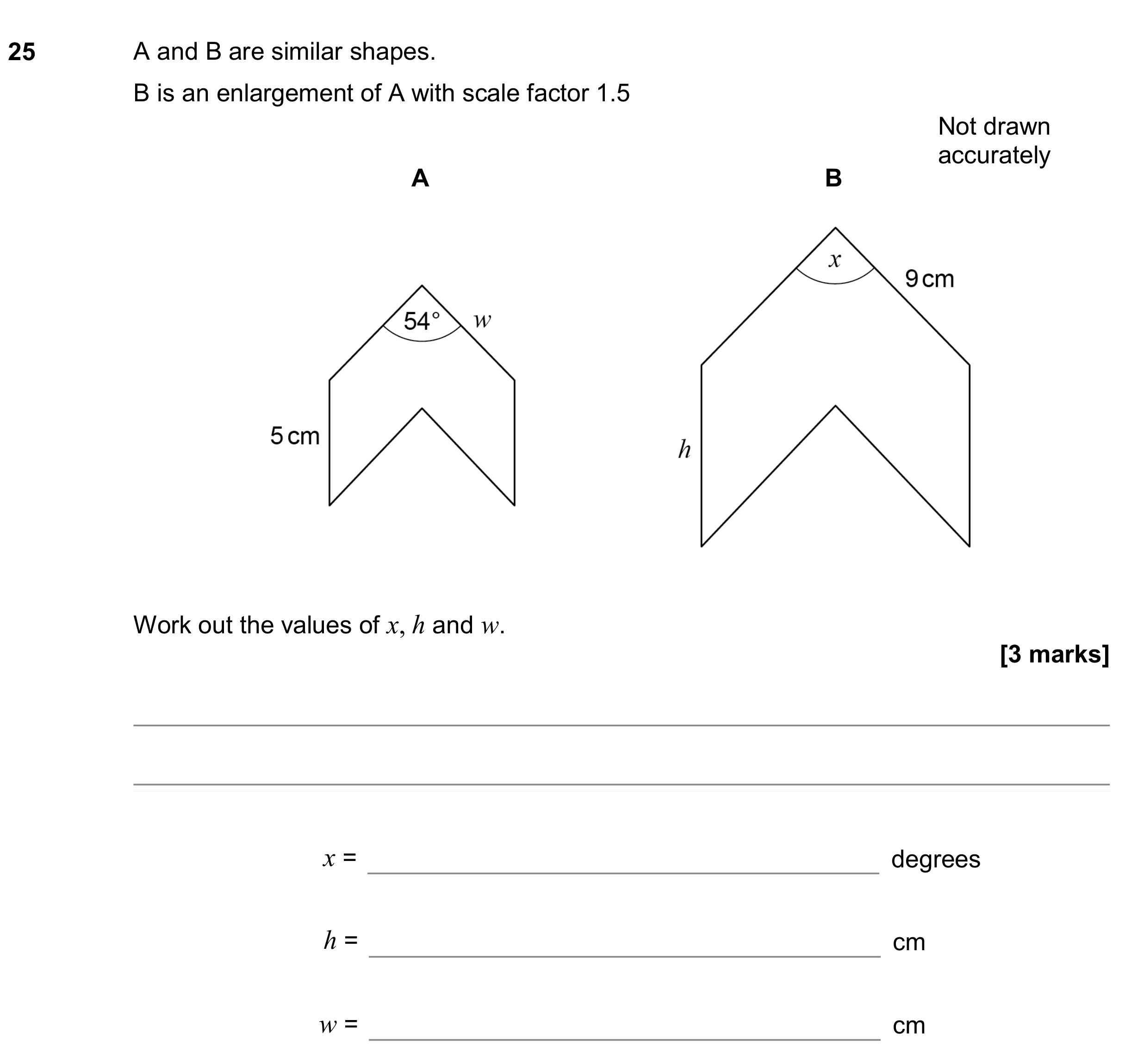 Question 25 — Congruence and Similarity — AQA GCSE June 2018