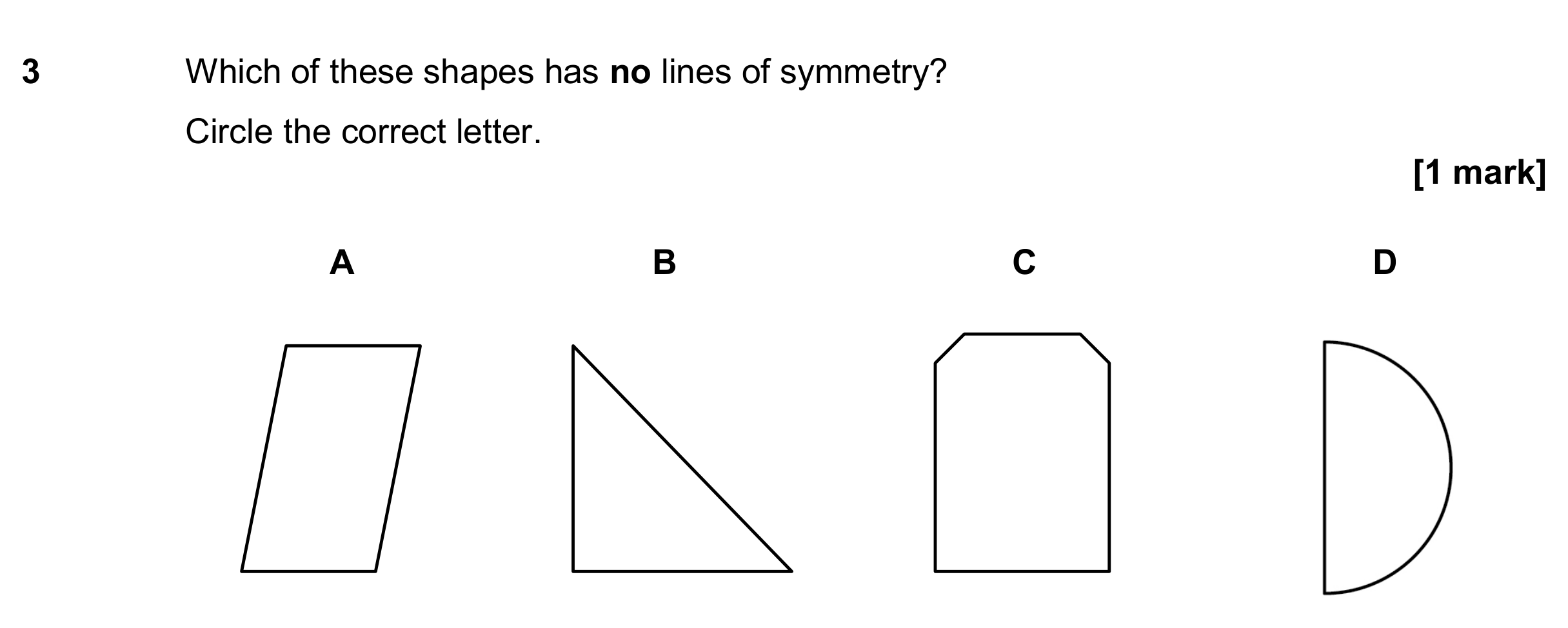 Question 3 — Symmetry — AQA GCSE June 2018