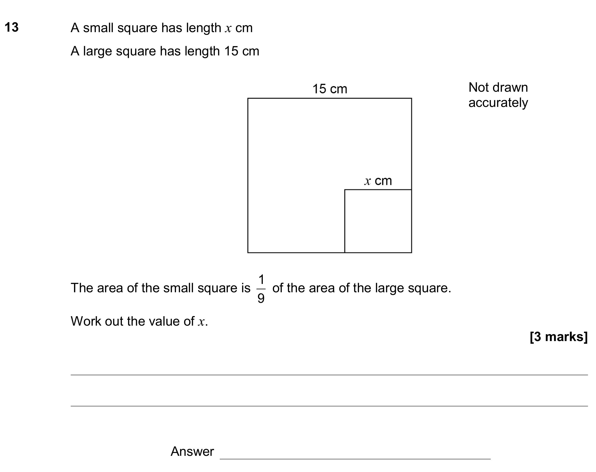 Question 13 — Perimeter and Area — AQA GCSE November 2018