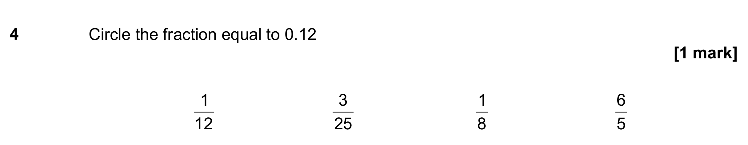 Question 4 — Fractions — AQA GCSE November 2018
