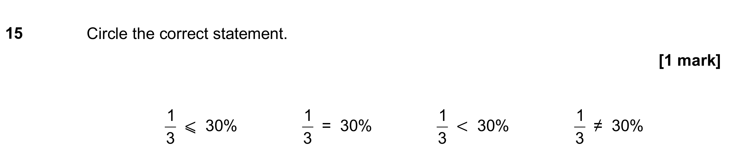 Question 15 — Fractions, Percentages — AQA GCSE June 2019