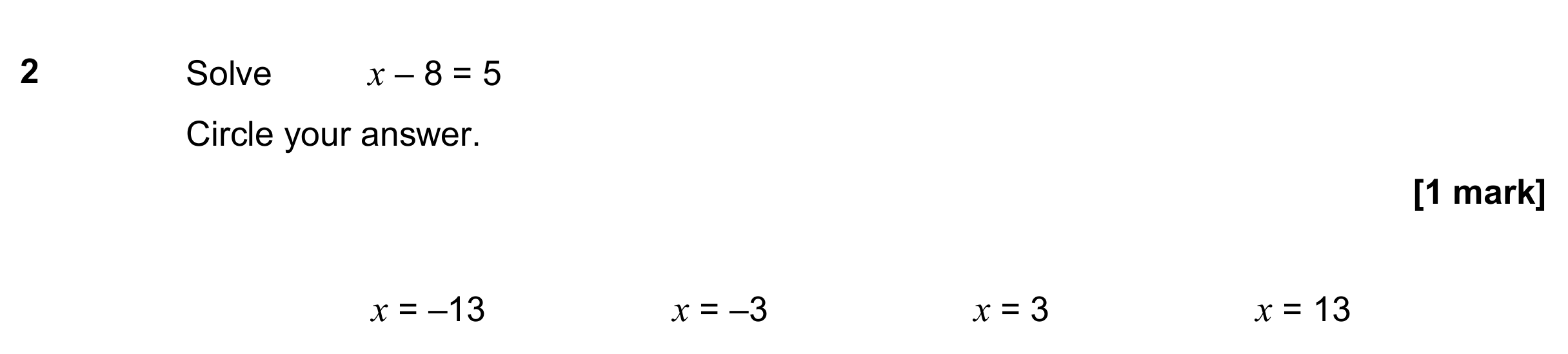 Question 2 — Linear Equations — AQA GCSE June 2019