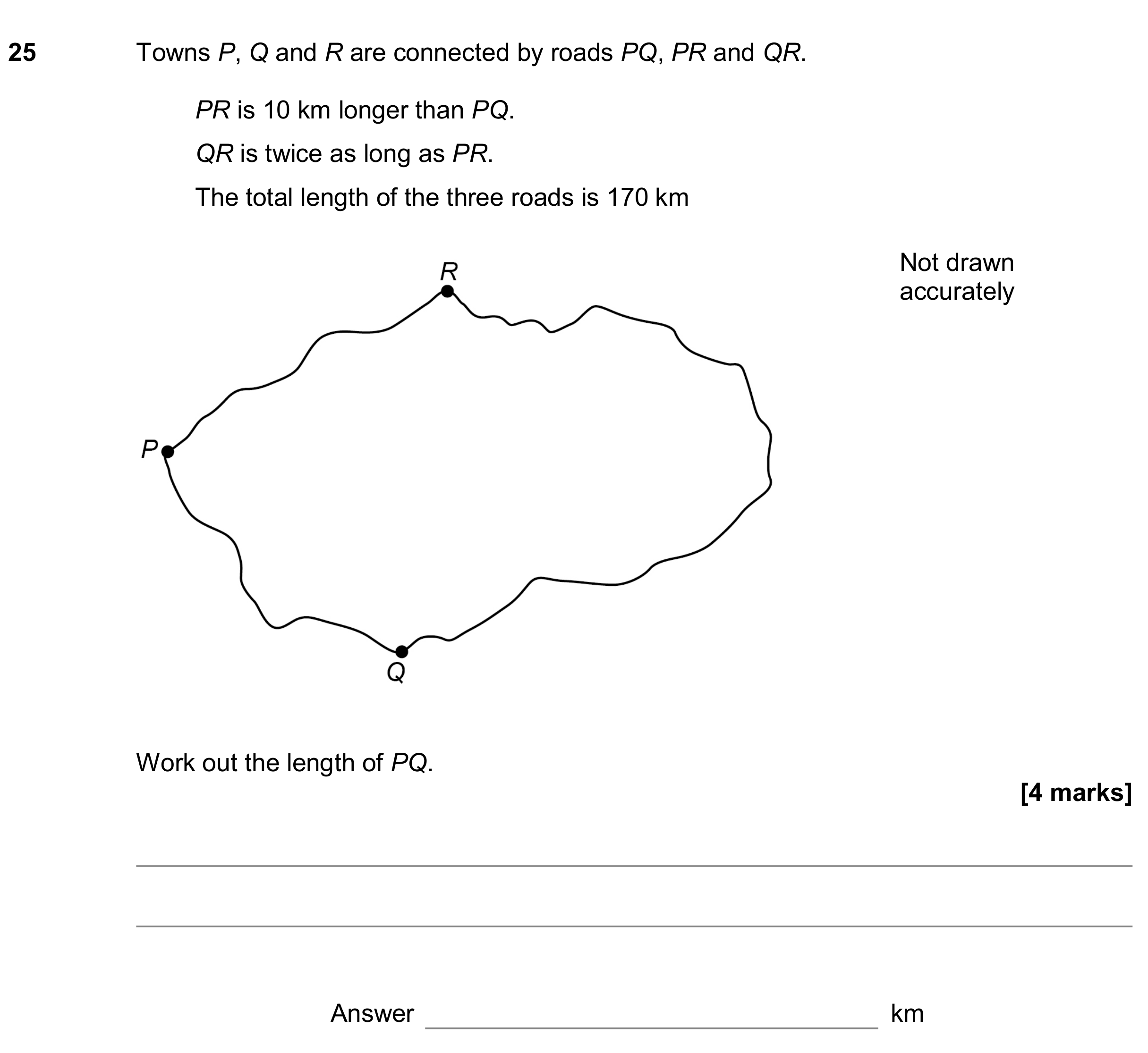 Question 25 — Algebra — AQA GCSE June 2019