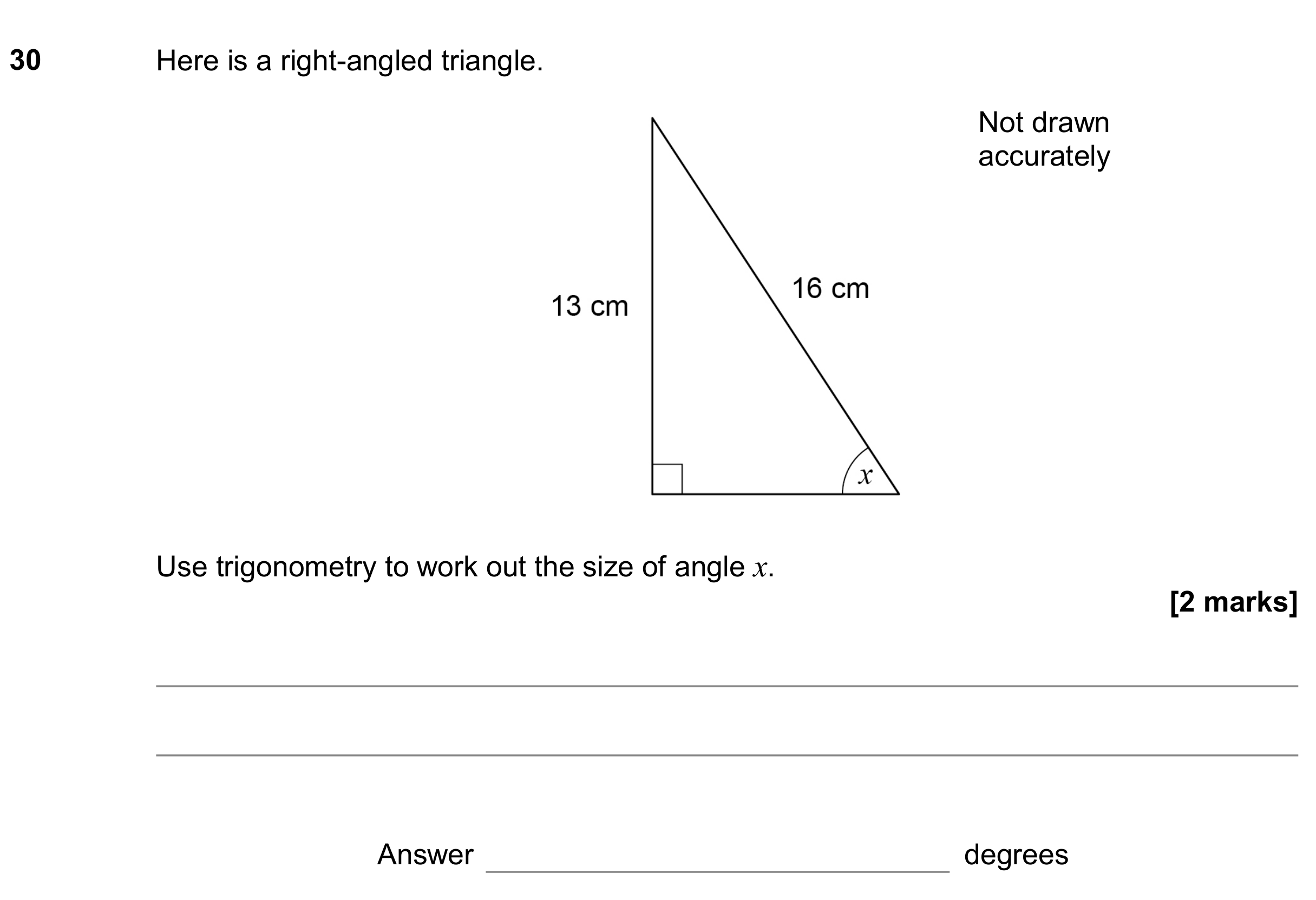 Question 30 — Trigonometry — AQA GCSE June 2019