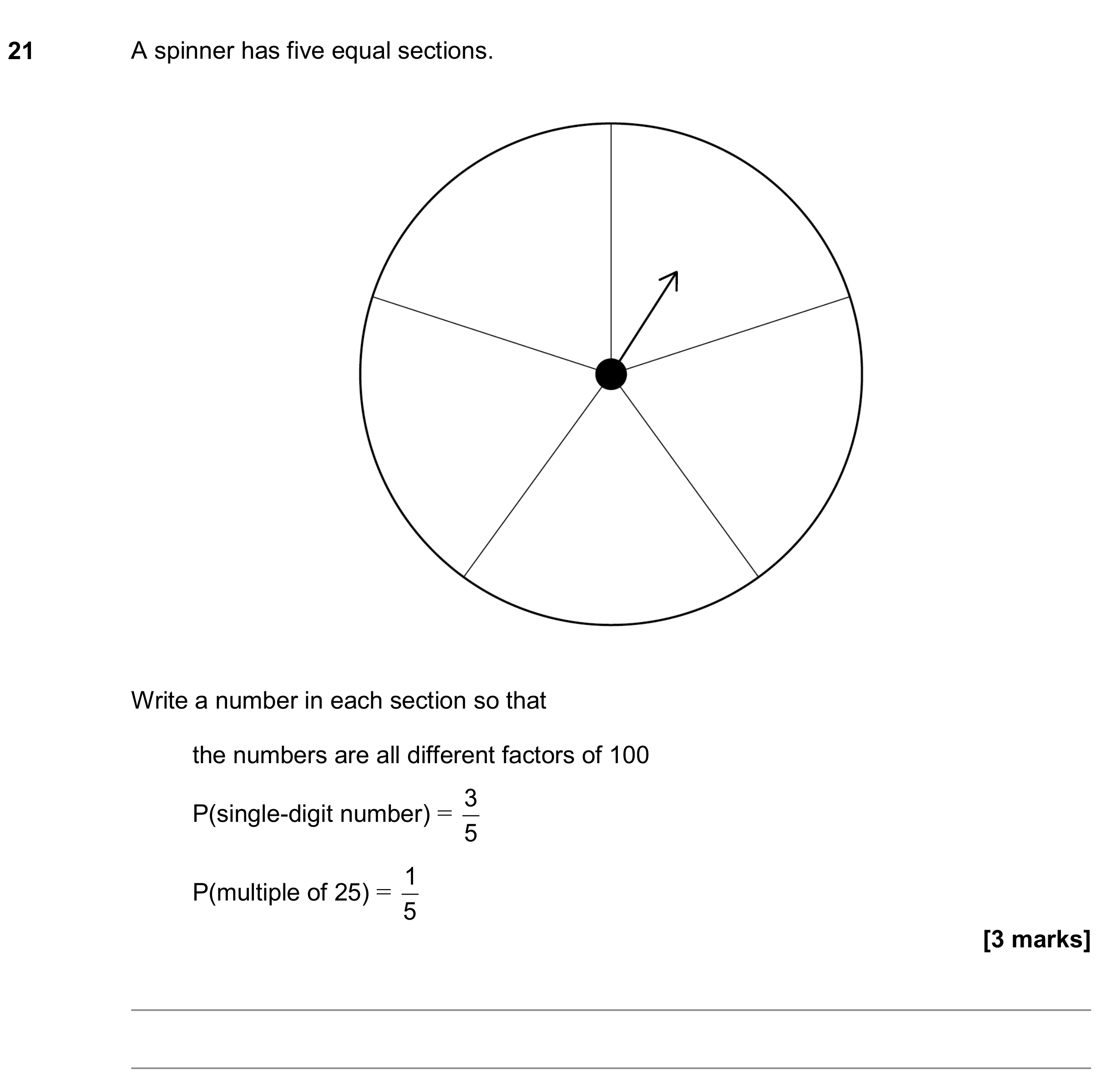 Question 21 — Probability — AQA GCSE November 2019