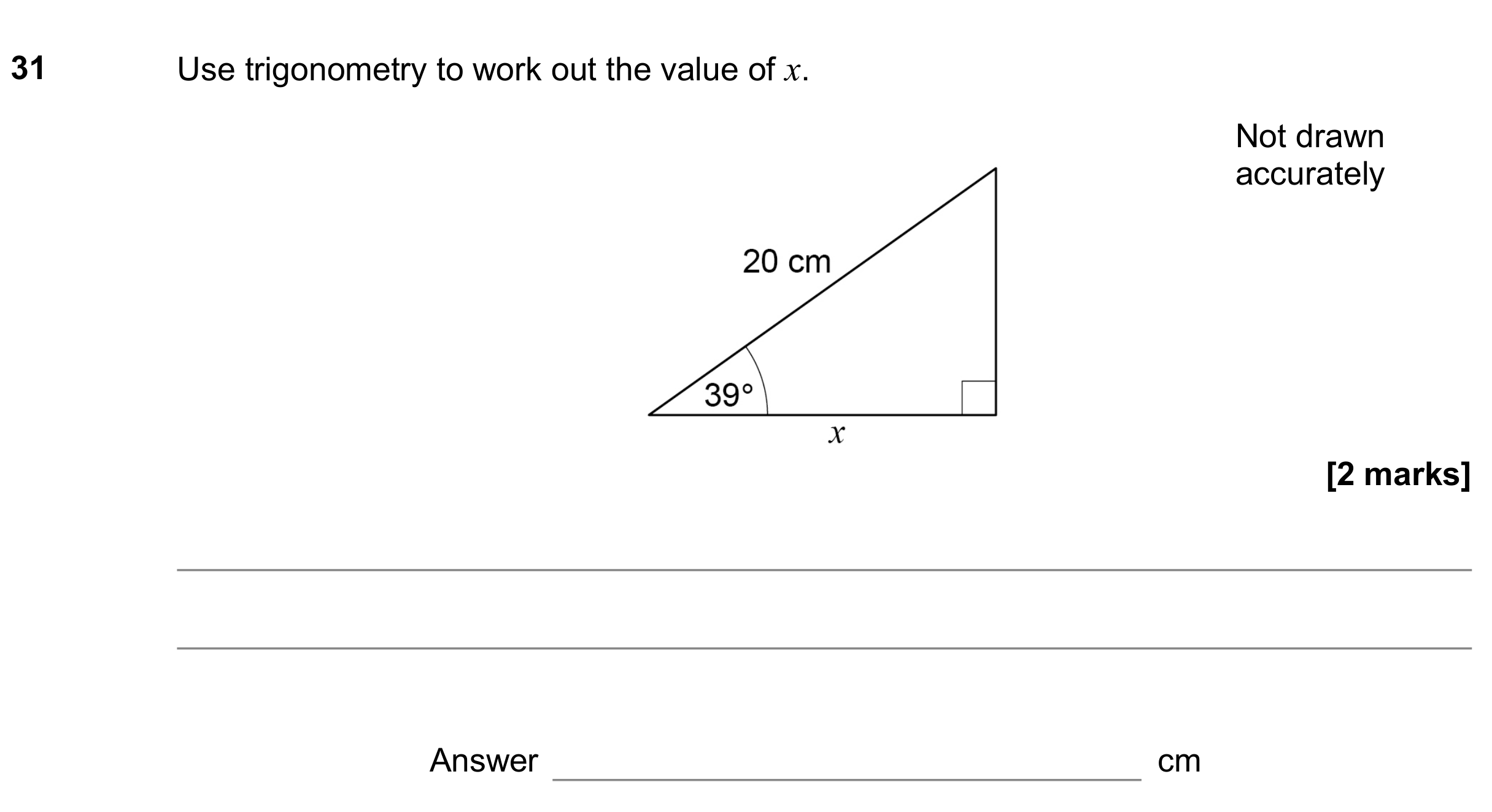 Question 31 — Trigonometry — AQA GCSE November 2019