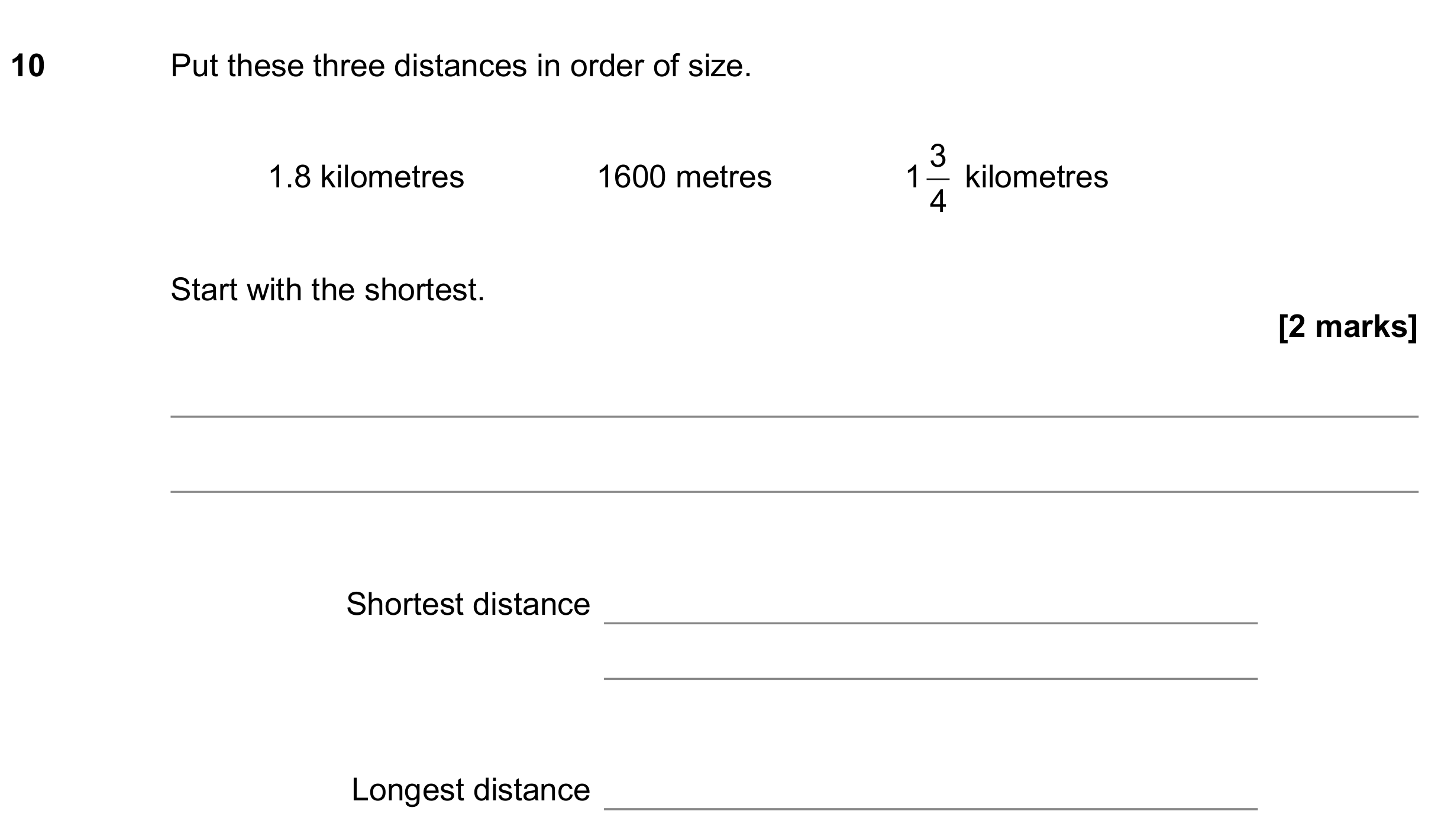 Question 10 — Unit Conversions — AQA GCSE June 2020