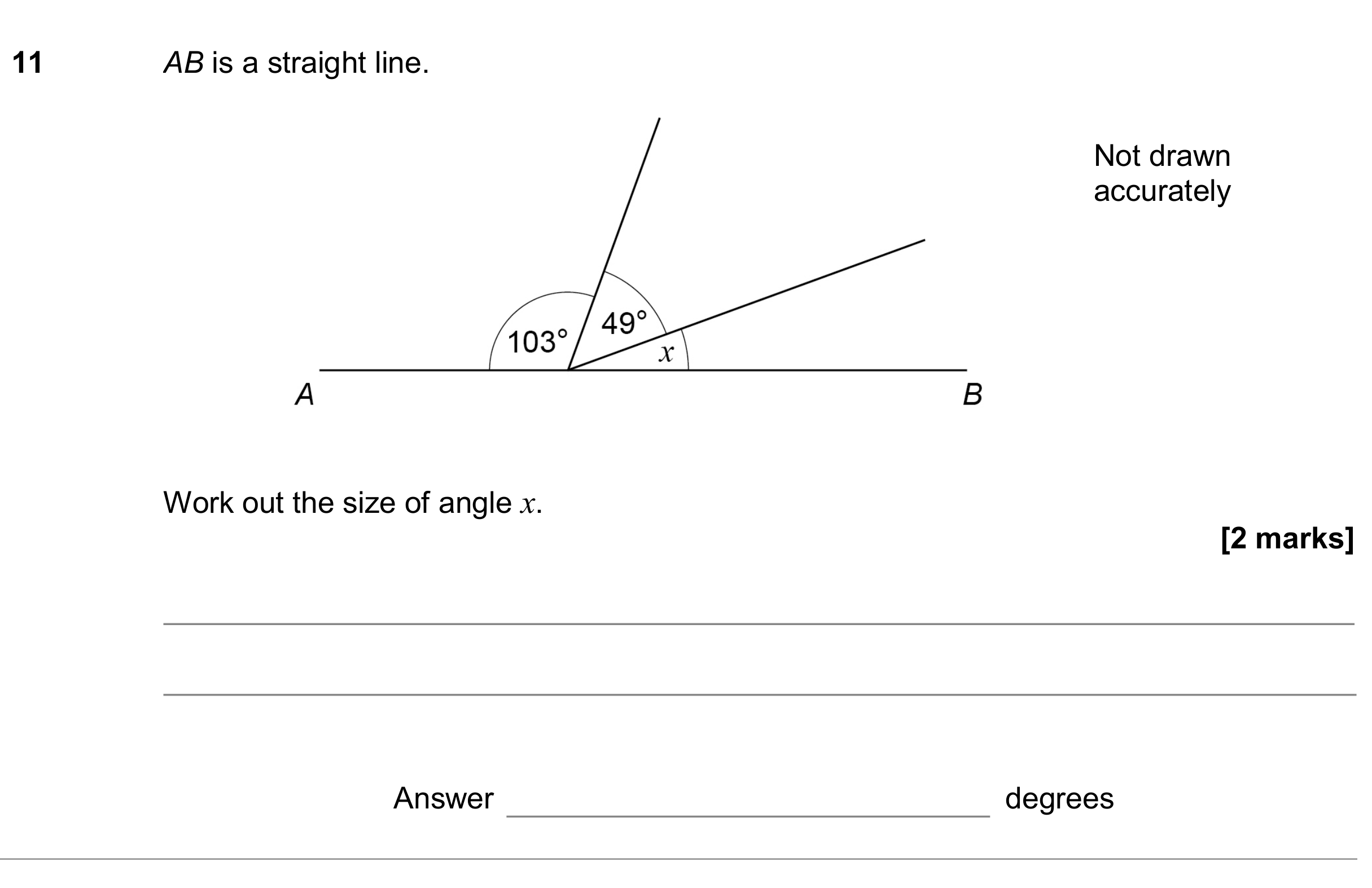 Question 11 — Angles — AQA GCSE June 2020