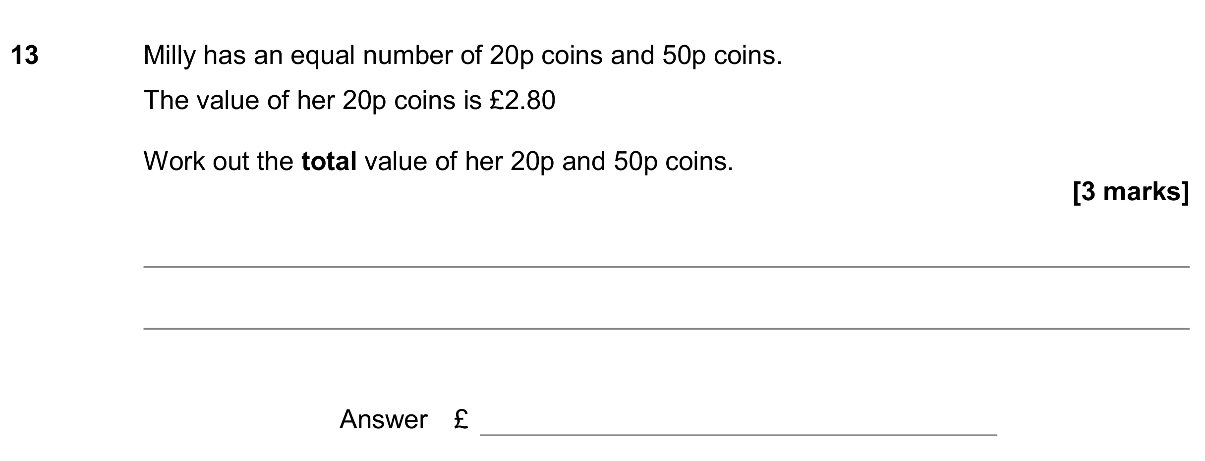 Question 13 — Money Problems — AQA GCSE June 2020