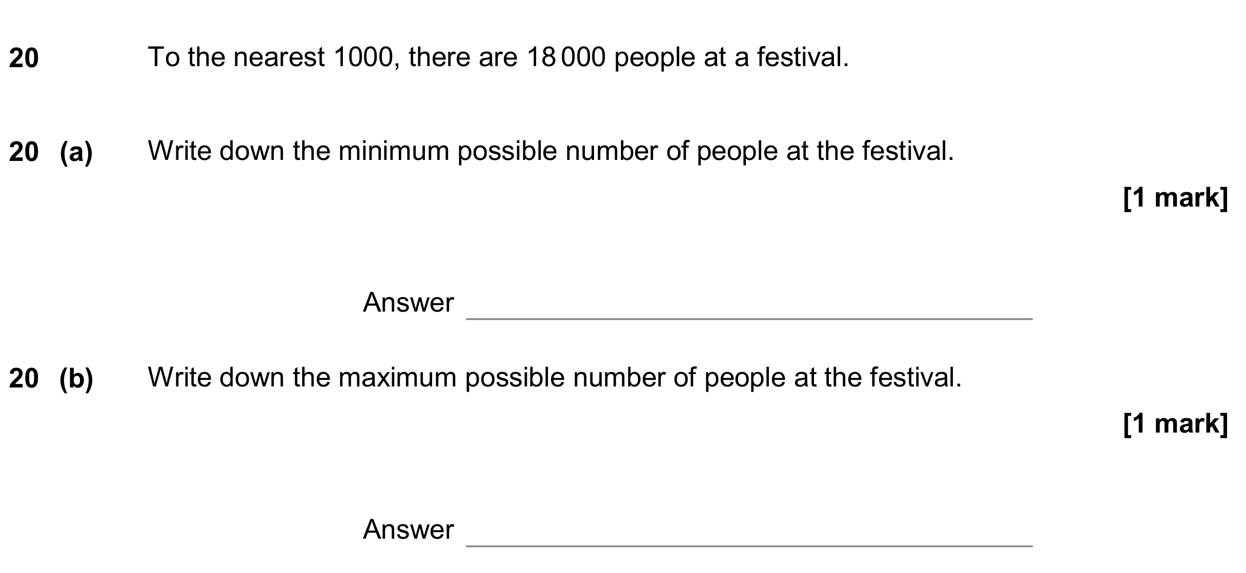 Question 20 — Rounding — AQA GCSE June 2020