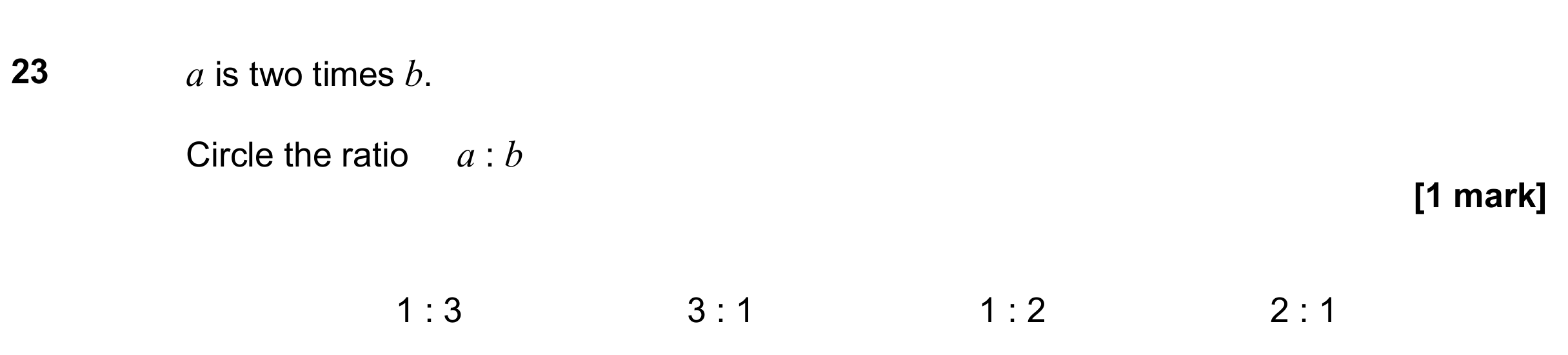 Question 23 — Ratios — AQA GCSE June 2020