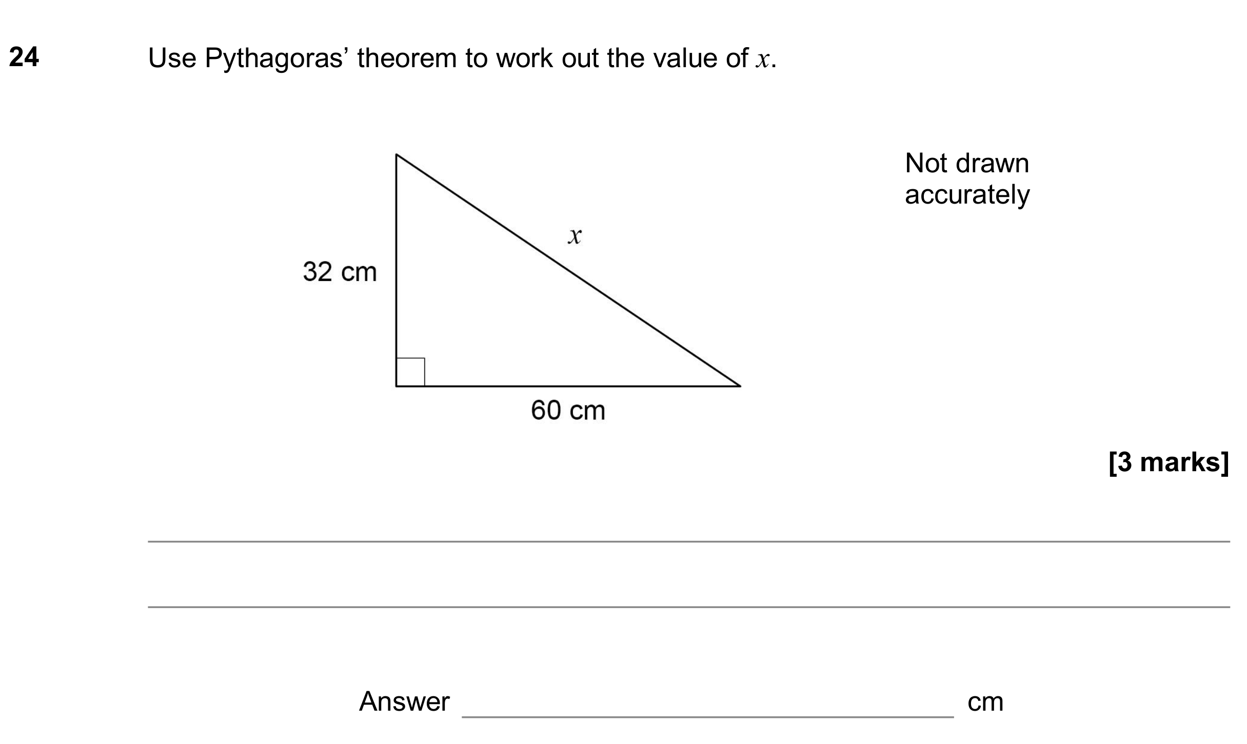 Question 24 — Pythagoras — AQA GCSE June 2020