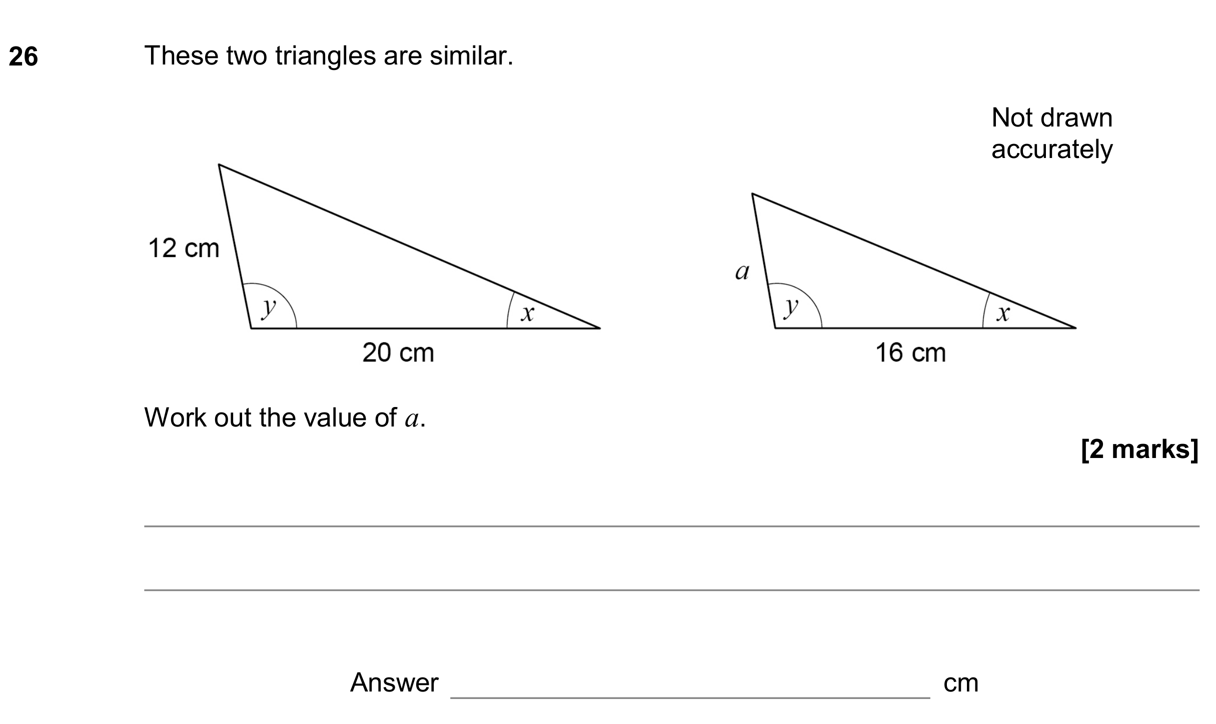 Question 26 — Congruence and Similarity — AQA GCSE June 2020