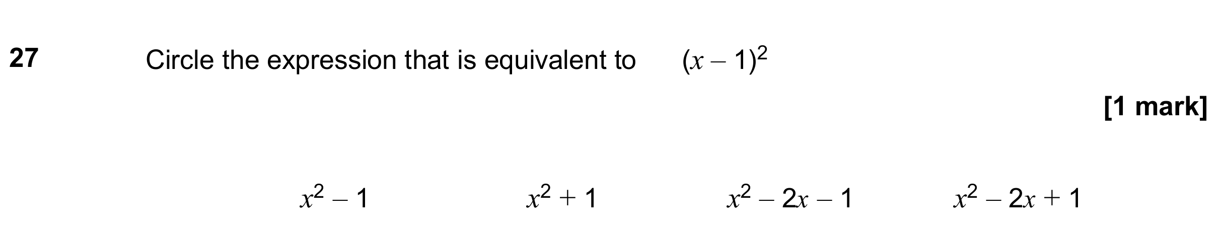 Question 27 — Factorise/Expand/Simplify — AQA GCSE June 2020