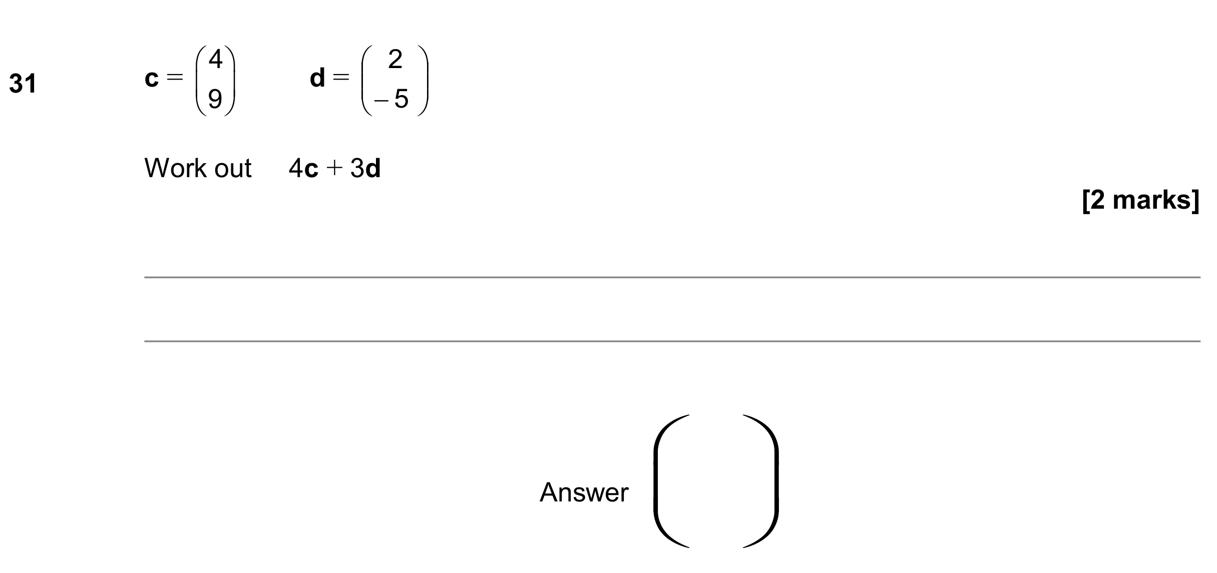 Question 31 — Vectors — AQA GCSE June 2020