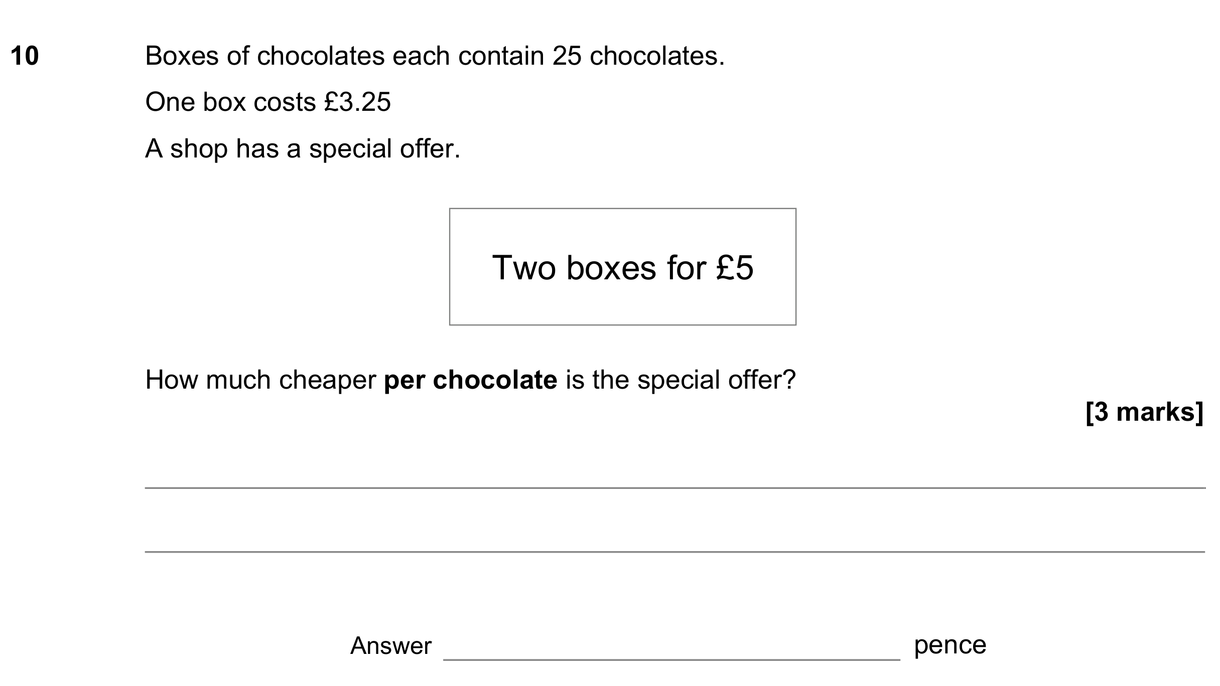 Question 10 — Money Problems — AQA GCSE June 2021