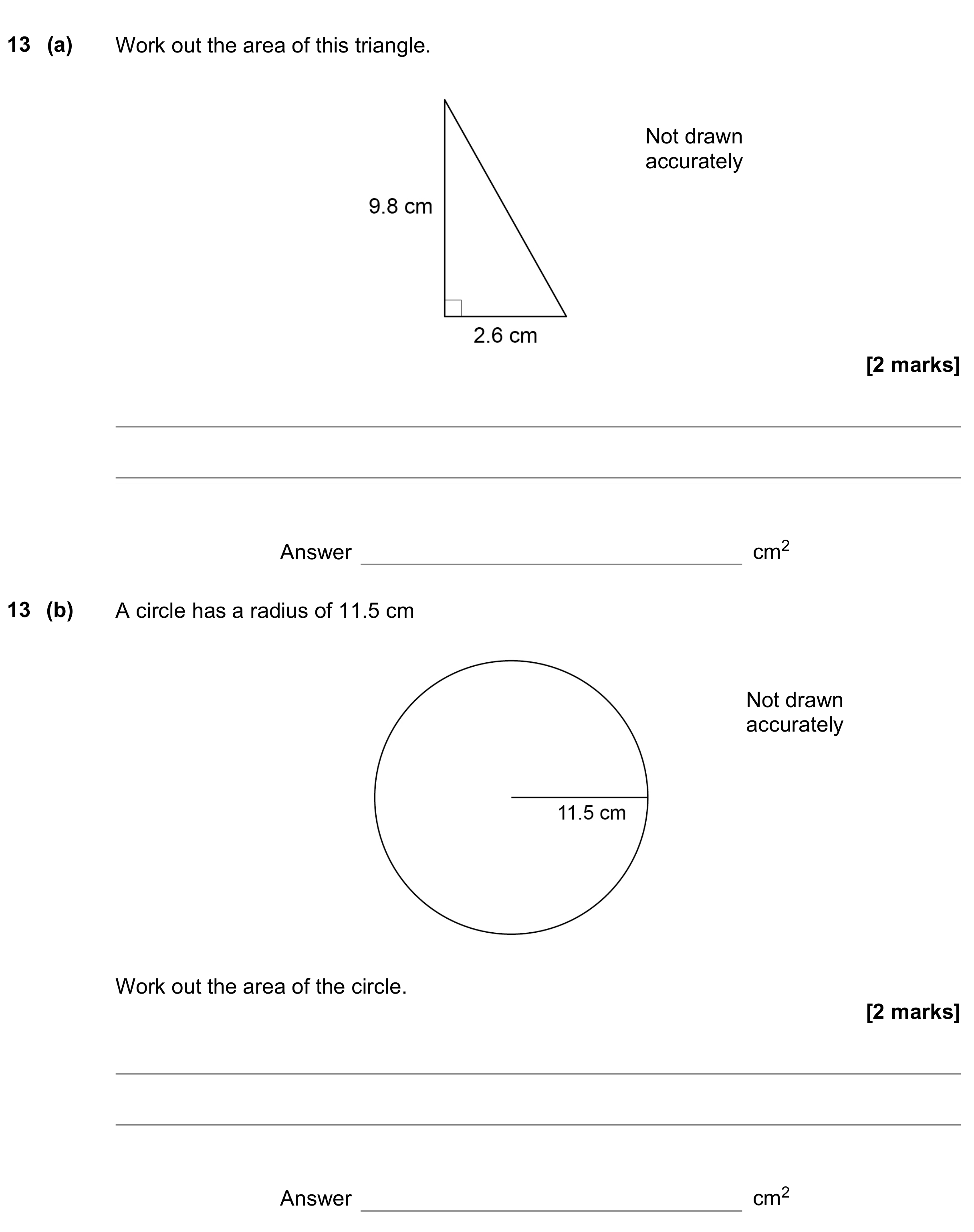 Question 13 — Perimeter and Area — AQA GCSE June 2021