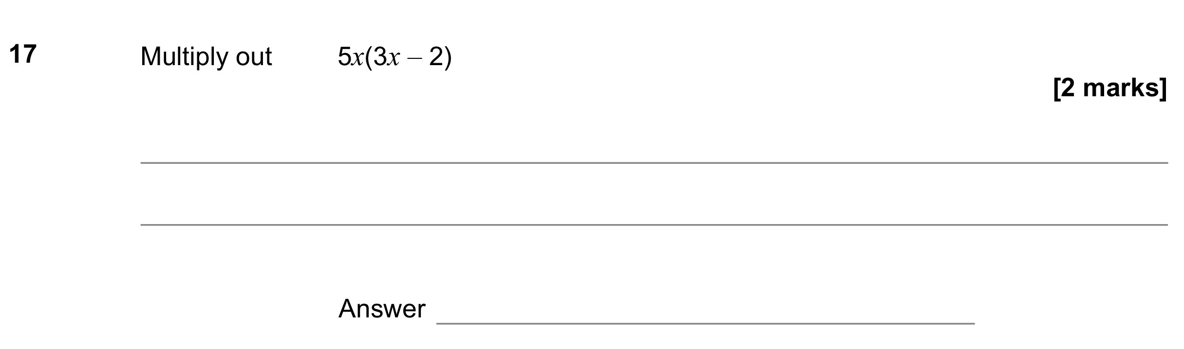 Question 17 — Factorise/Expand/Simplify — AQA GCSE June 2021