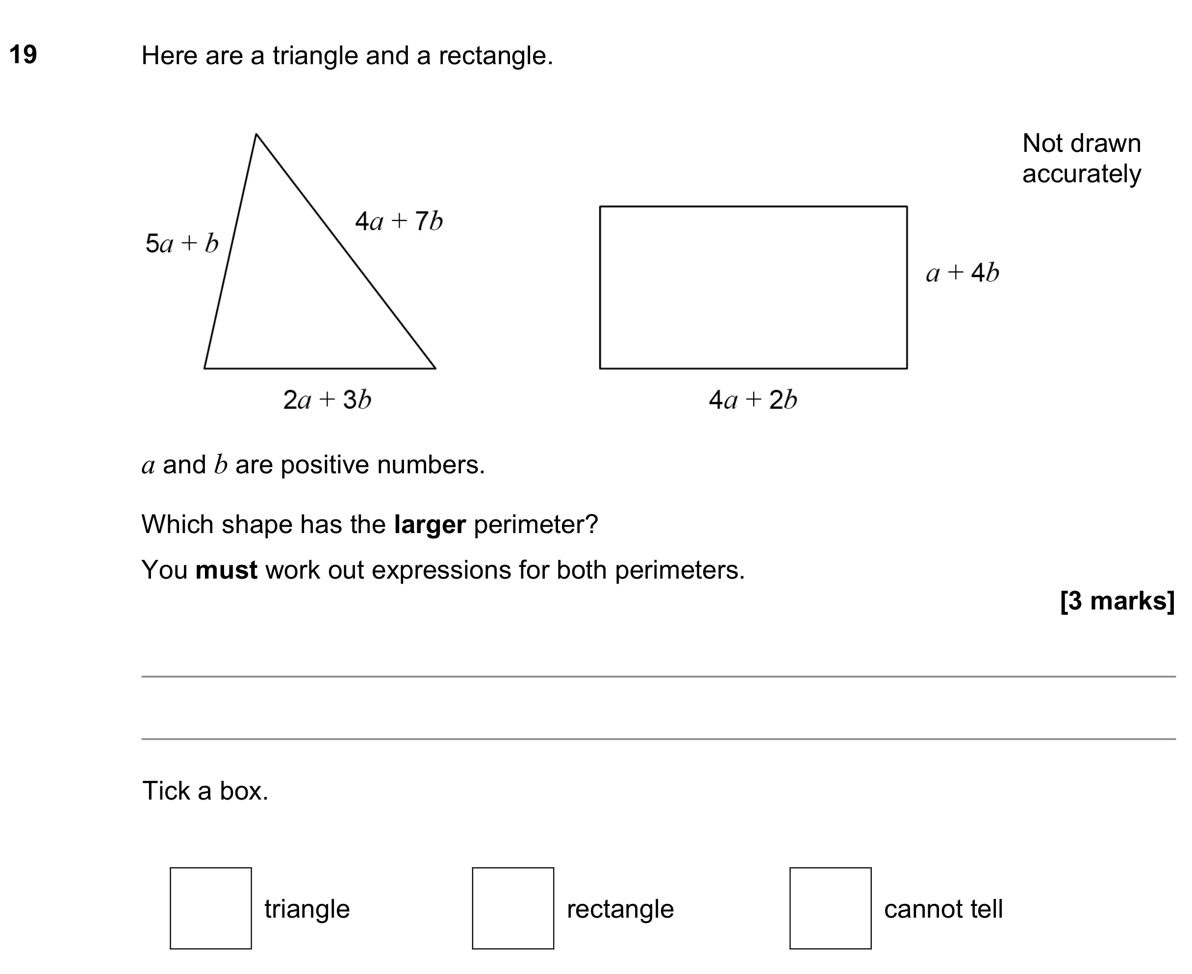 Question 19 — Perimeter and Area — AQA GCSE June 2021