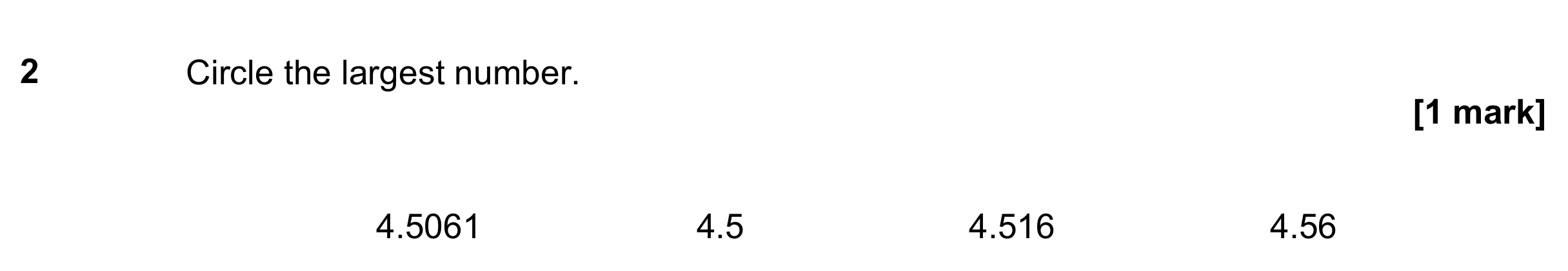 Question 2 — Place Value — AQA GCSE June 2021