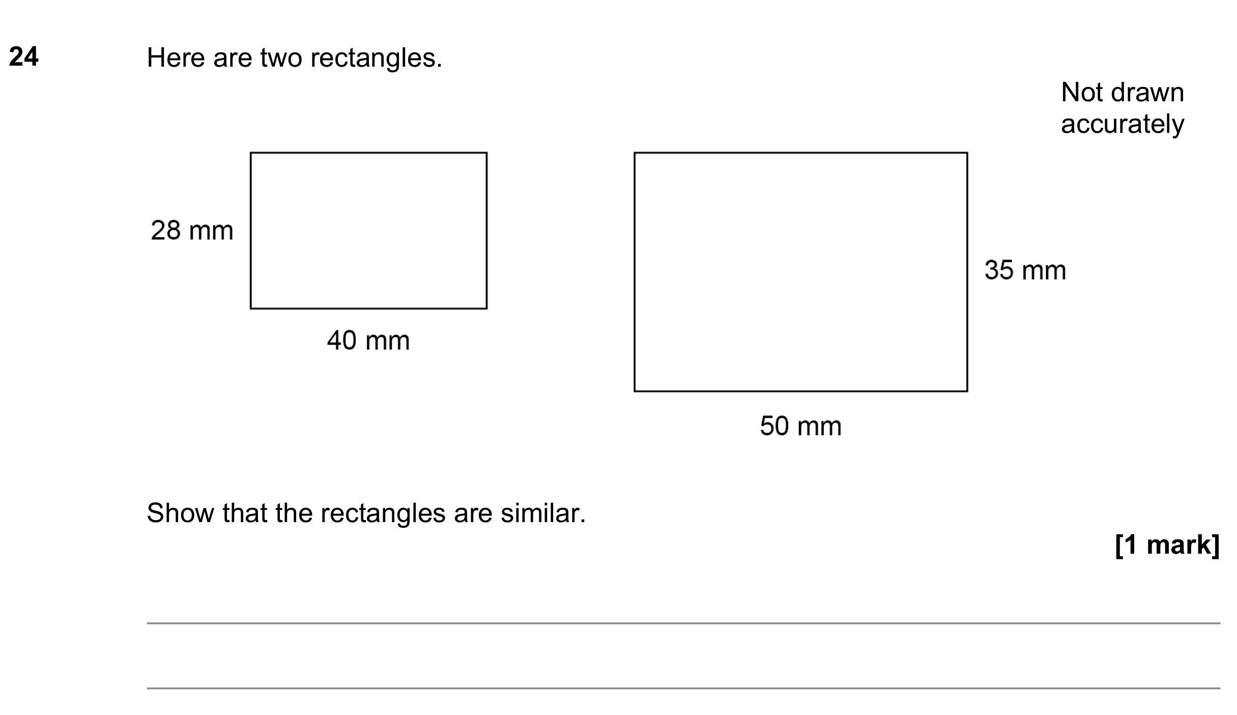 Question 24 — Congruence and Similarity — AQA GCSE June 2021