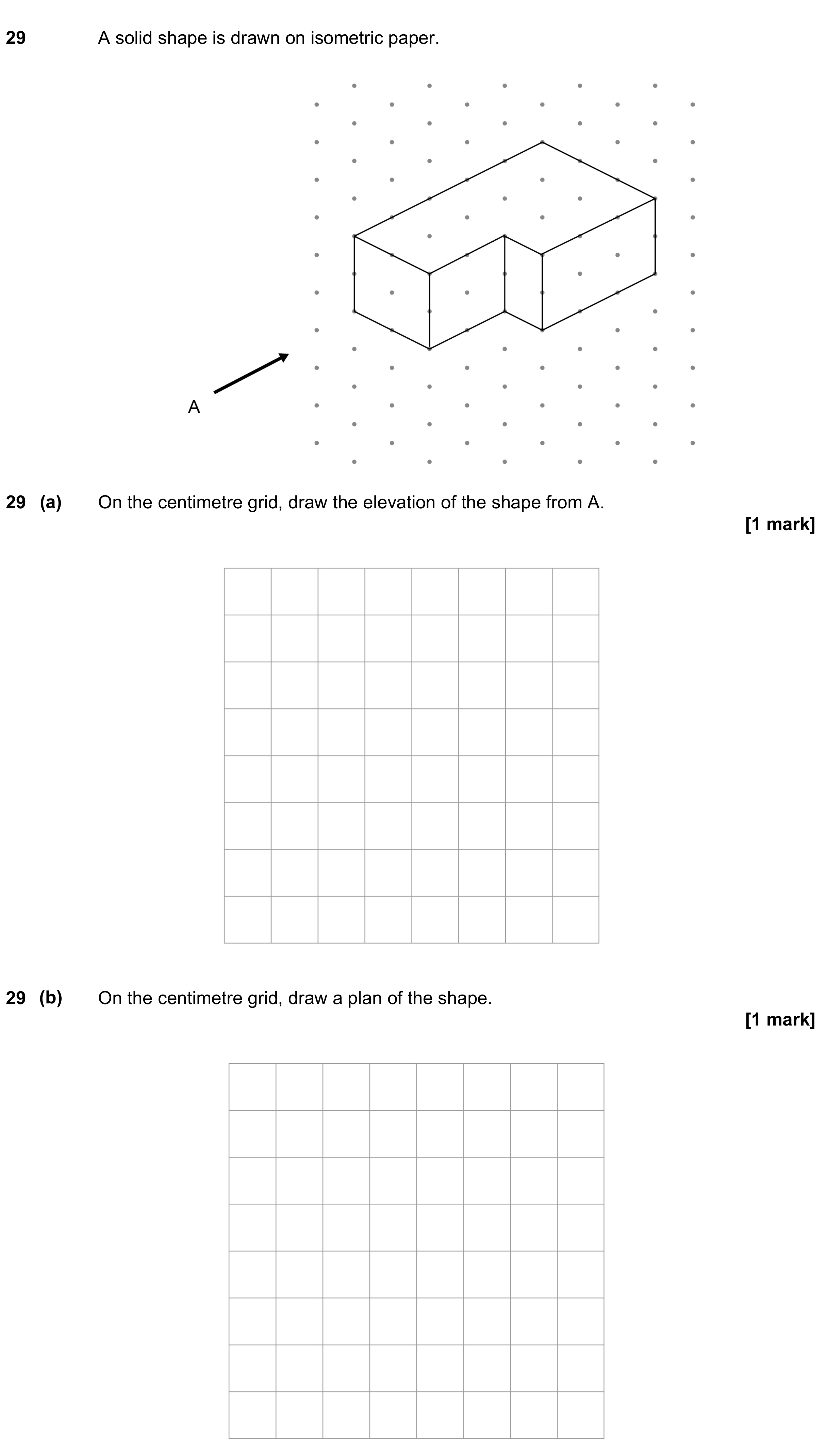 Question 29 — Elevations — AQA GCSE June 2021
