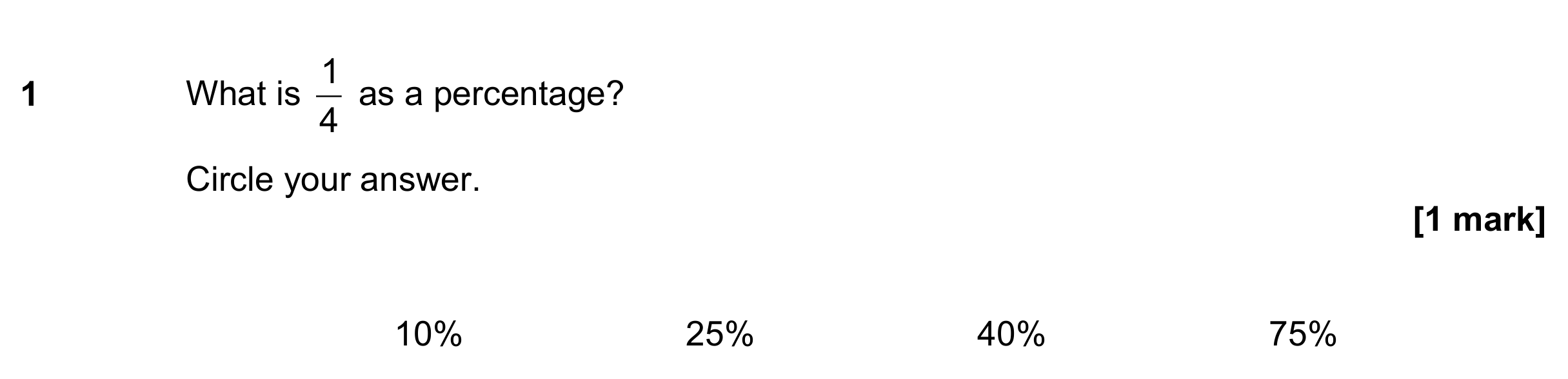 Question 1 — Percentages — AQA GCSE June 2022