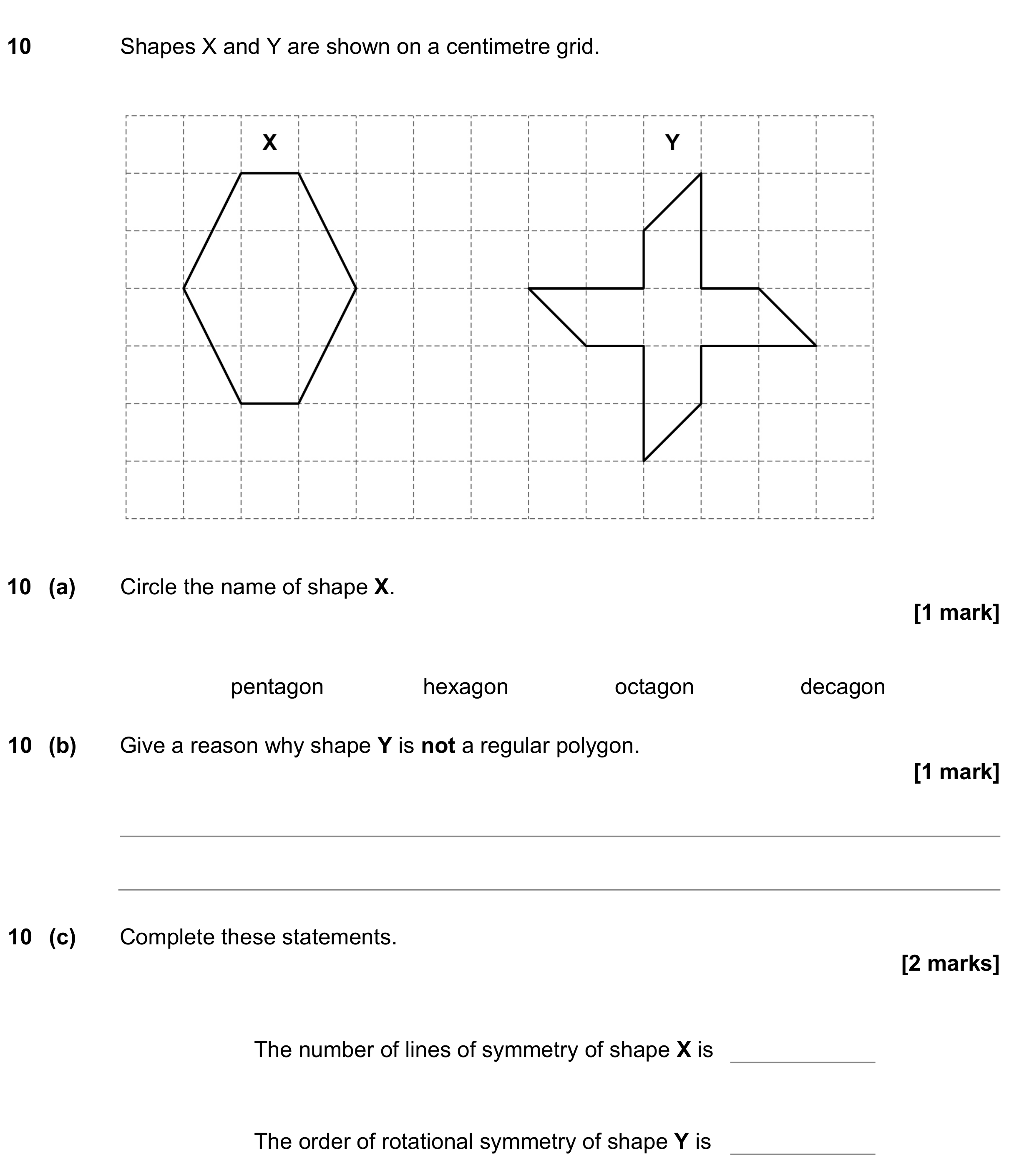 Question 10 — Polygons, Symmetry — AQA GCSE June 2022