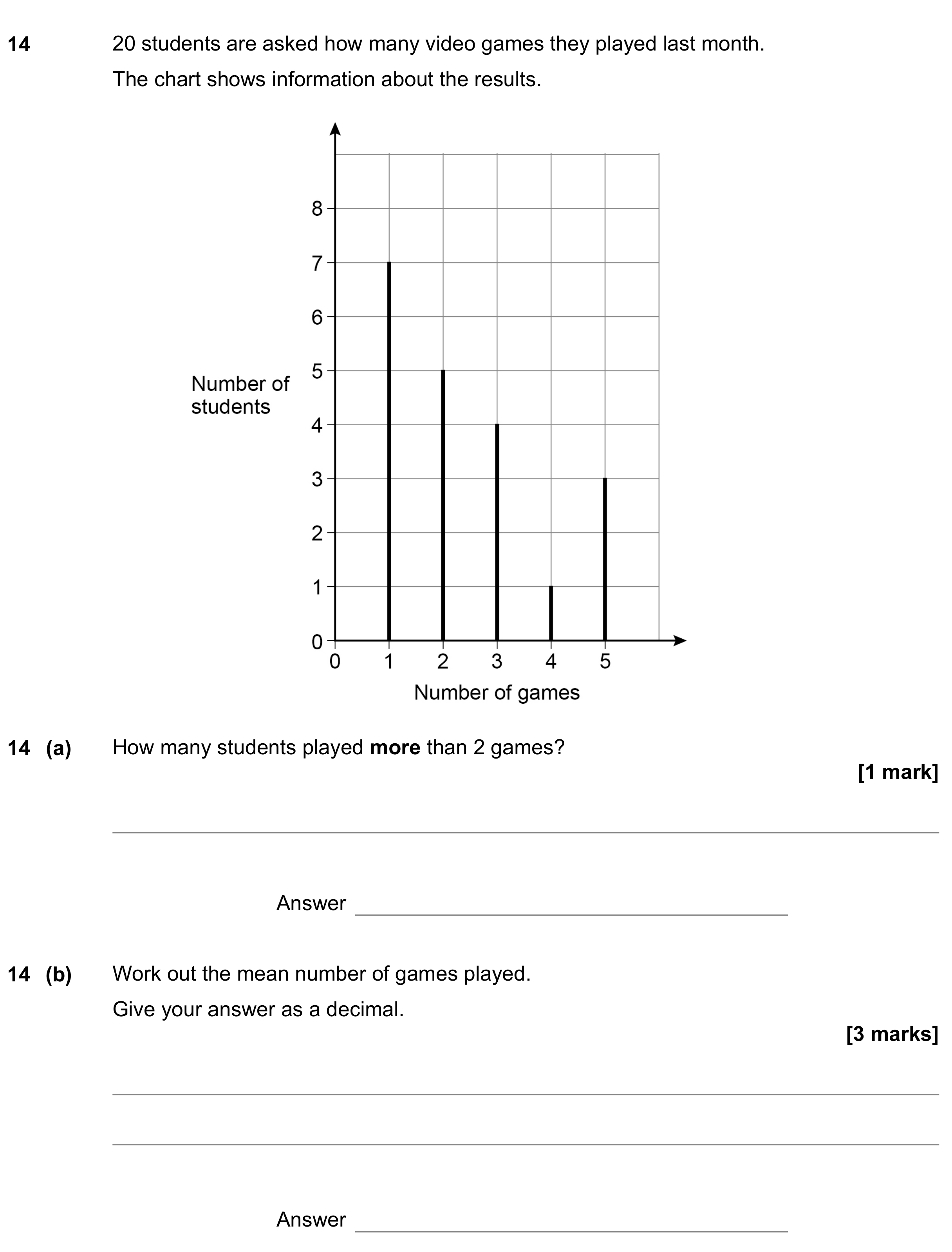 Question 14 — Interpret Statistical Diagrams, Mean/Median/Mode/Range — AQA GCSE June 2022