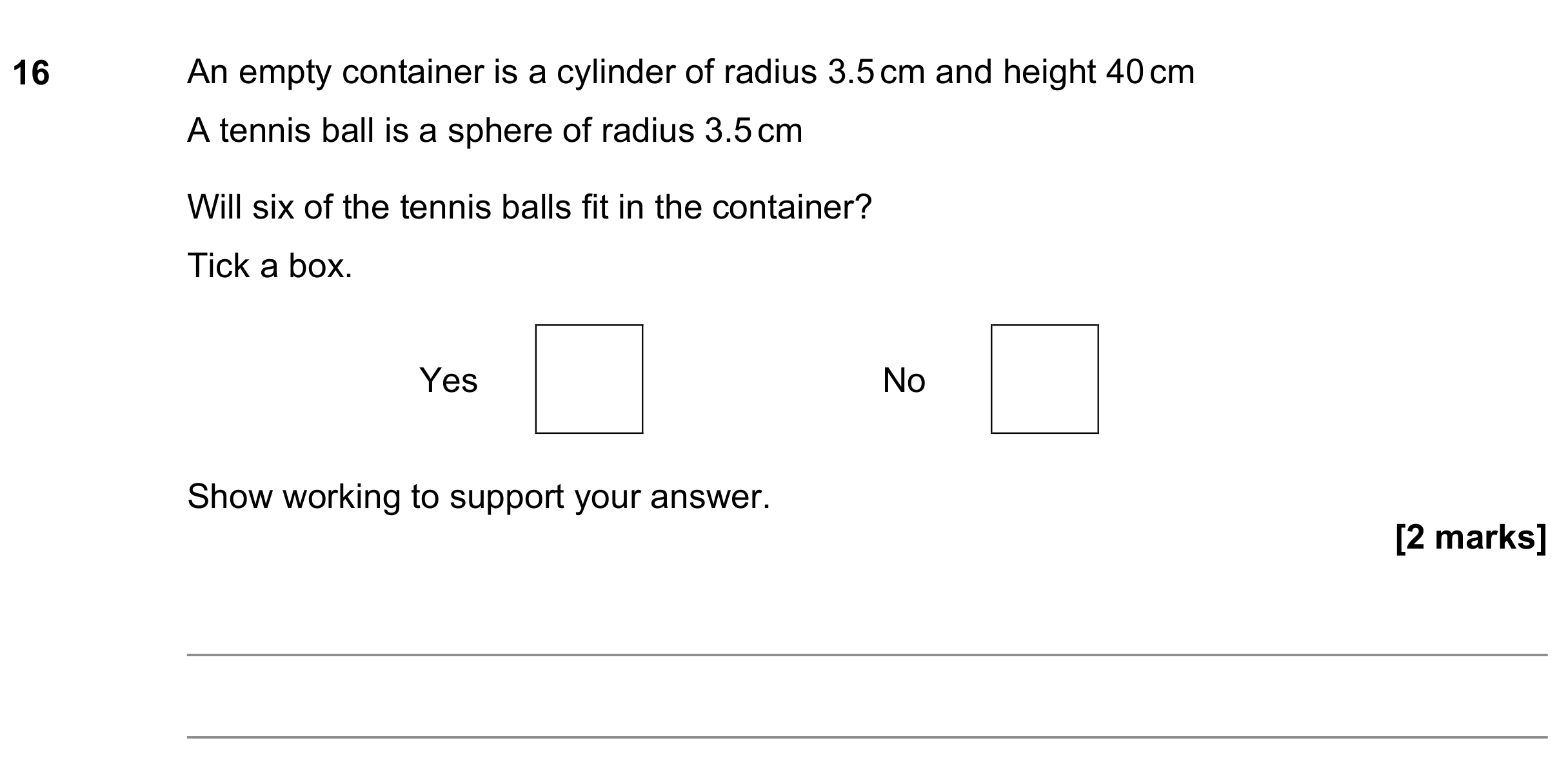 Question 16 — Surface Area and Volume — AQA GCSE June 2022