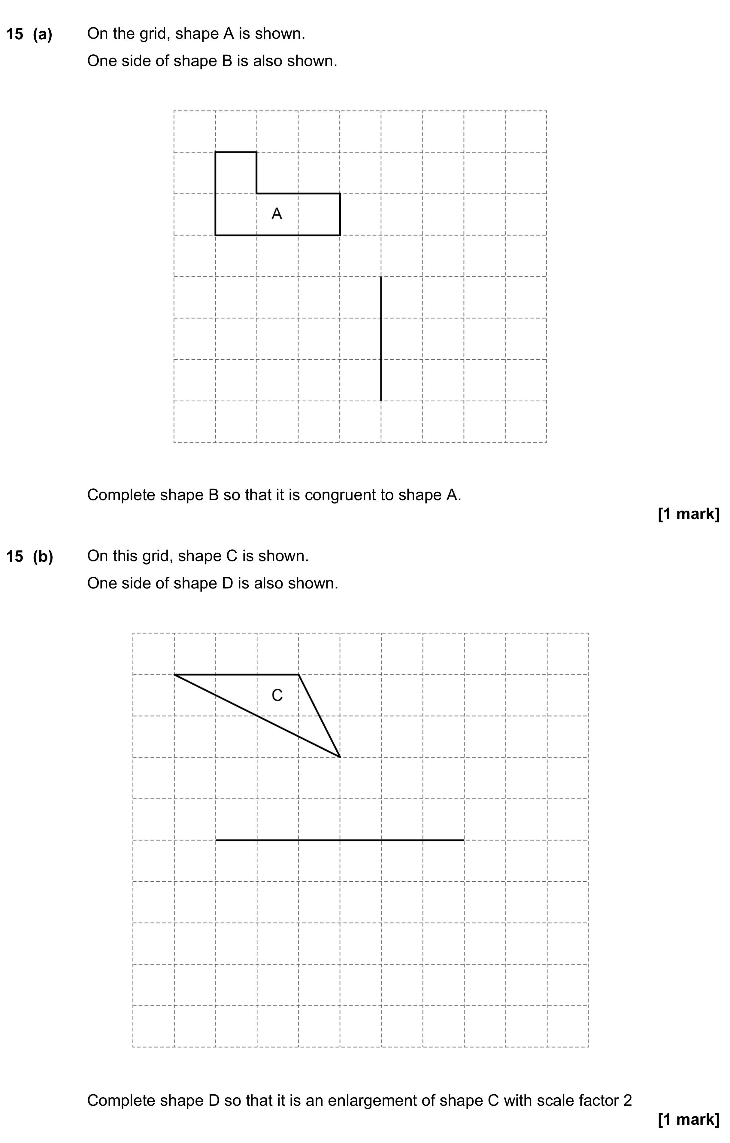 Question 15 — Congruence and Similarity, Rotations/Reflections/Translations/Enlargements — AQA GCSE November 2022