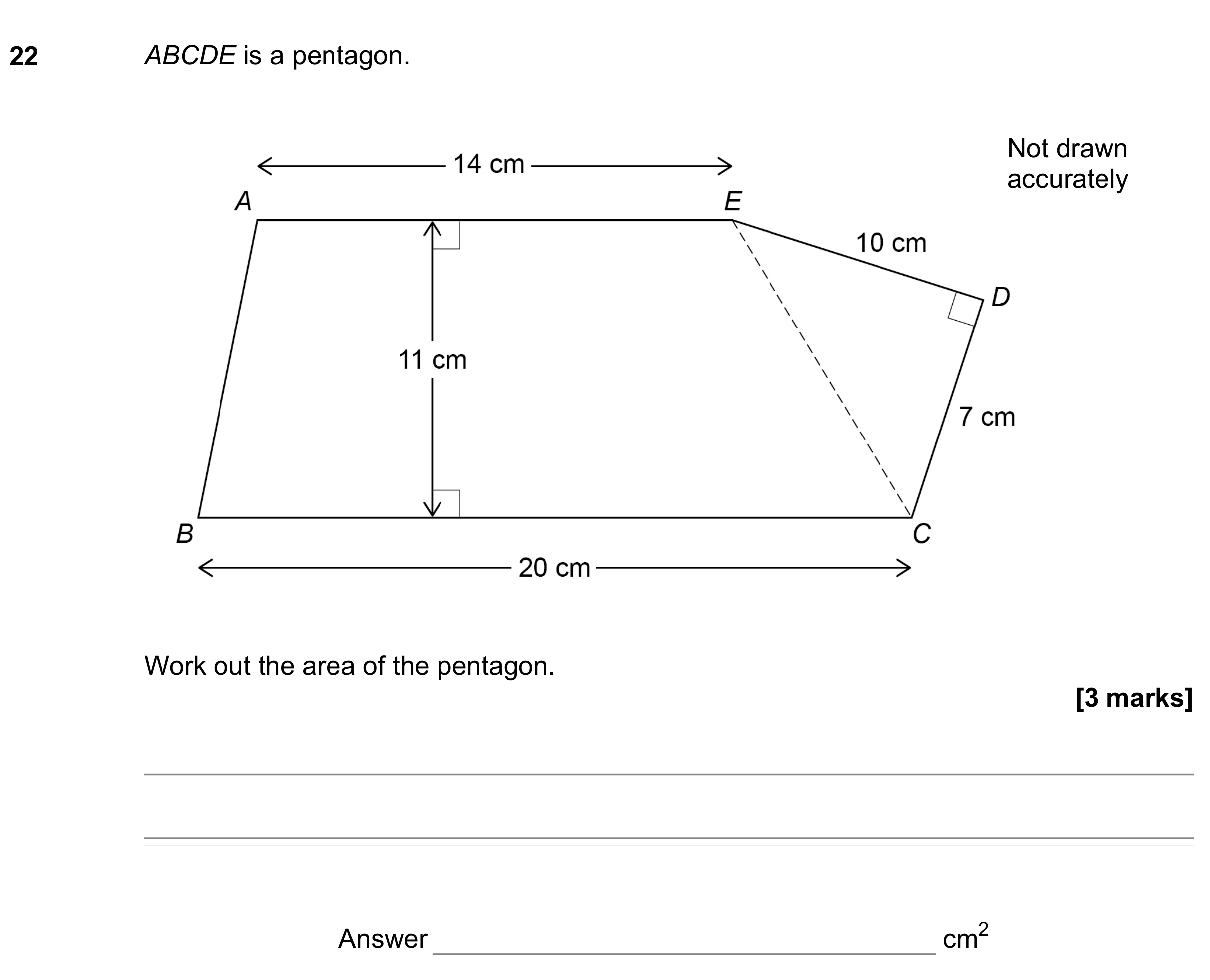 Question 22 — Perimeter and Area — AQA GCSE November 2022