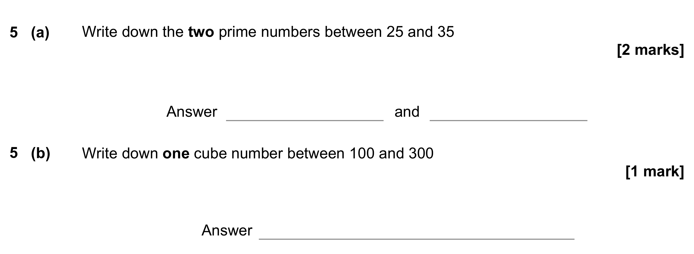 Question 5 — Prime Numbers — AQA GCSE November 2022