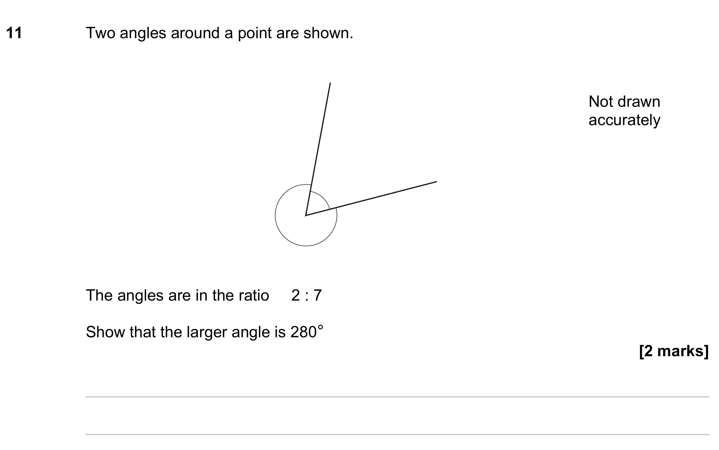 Question 11 — Angles, Ratios — AQA GCSE June 2023