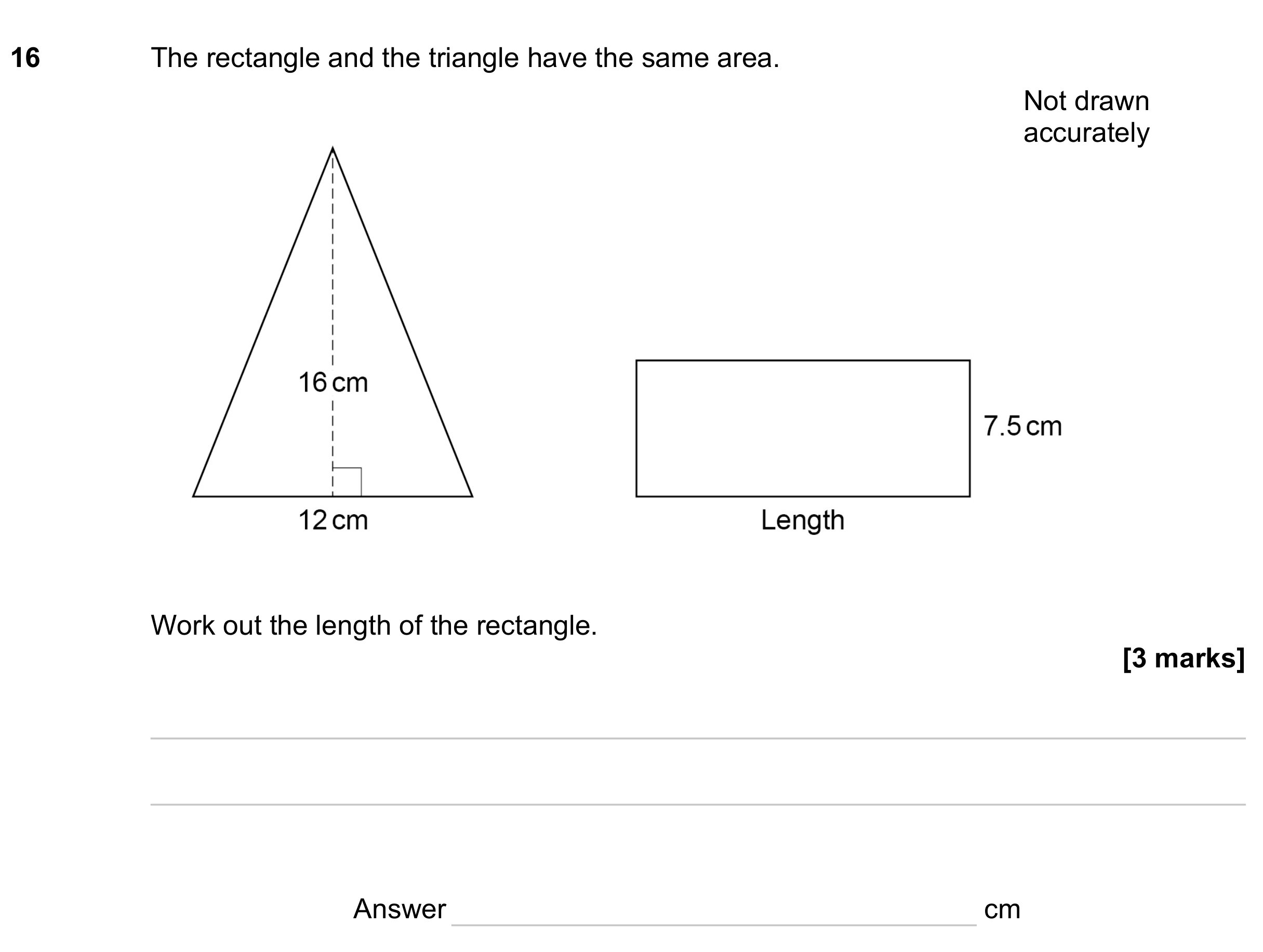 Question 16 — Perimeter and Area — AQA GCSE June 2023