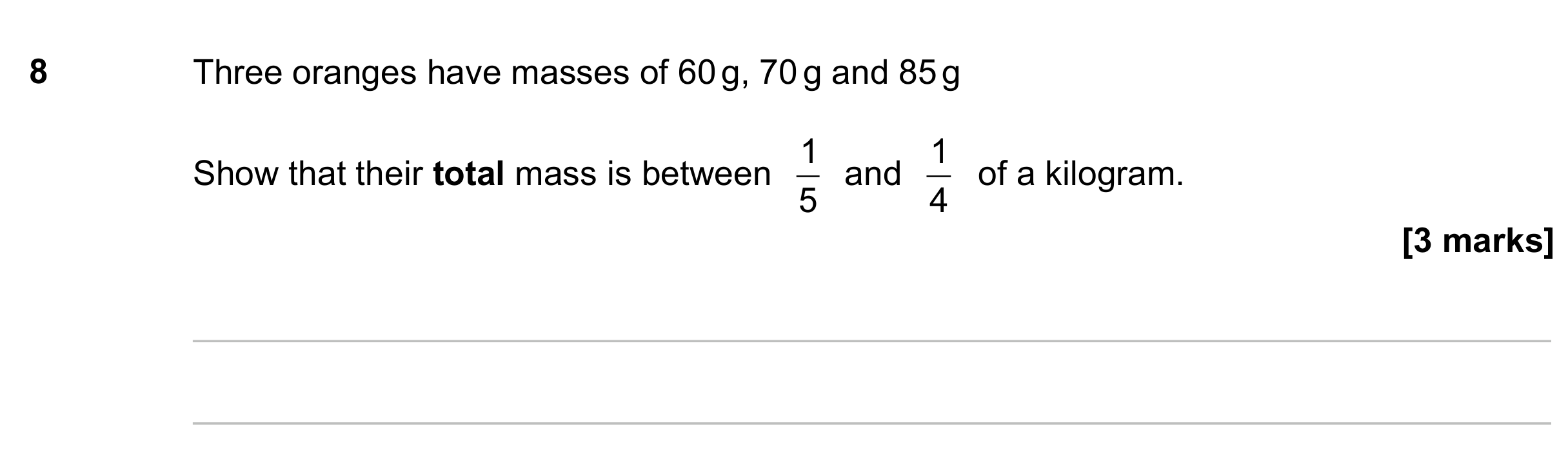 Question 8 — Unit Conversions — AQA GCSE June 2023
